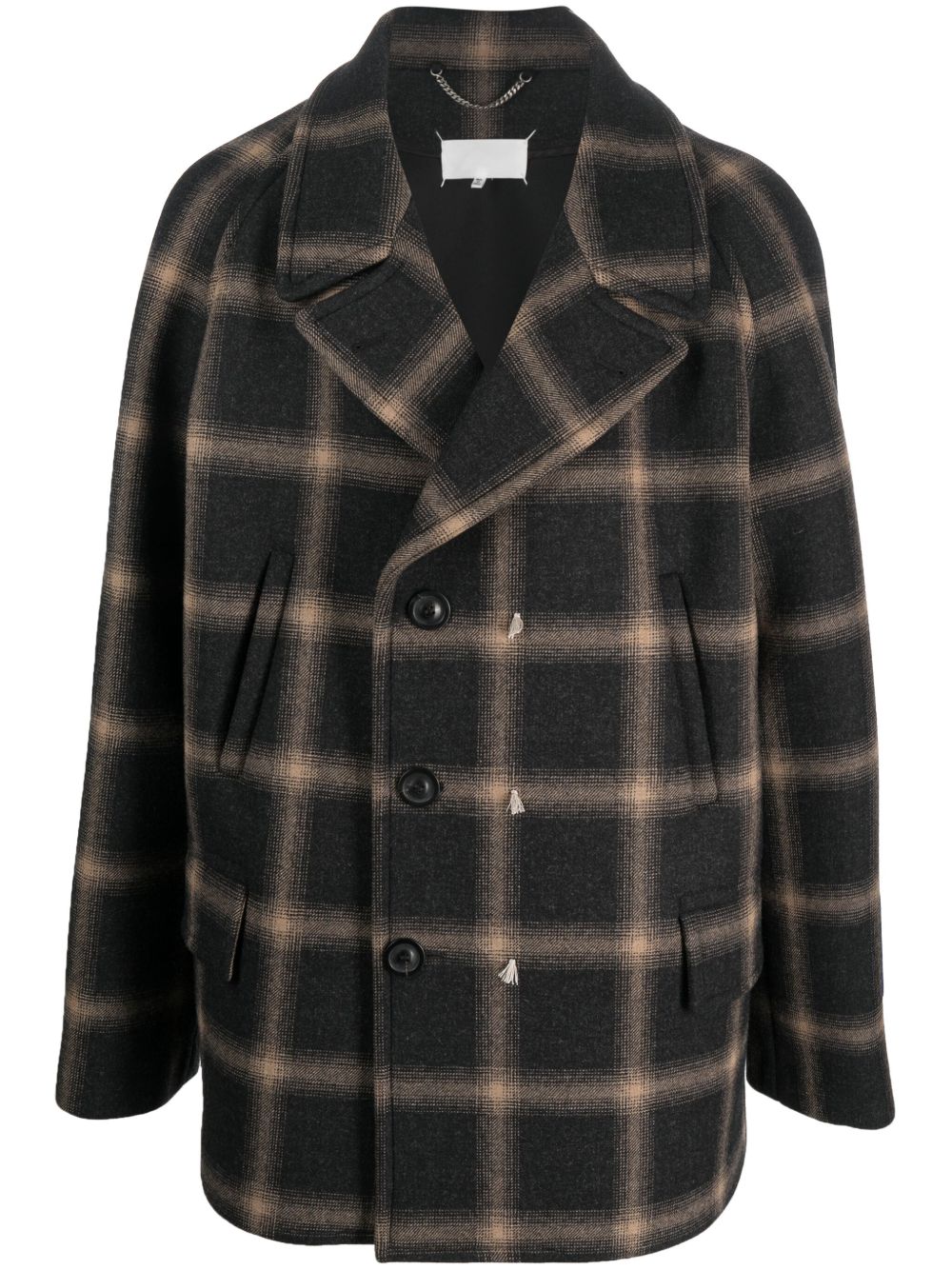 Maison Margiela x Pendleton 格纹羊毛水手短外套 - 黑色