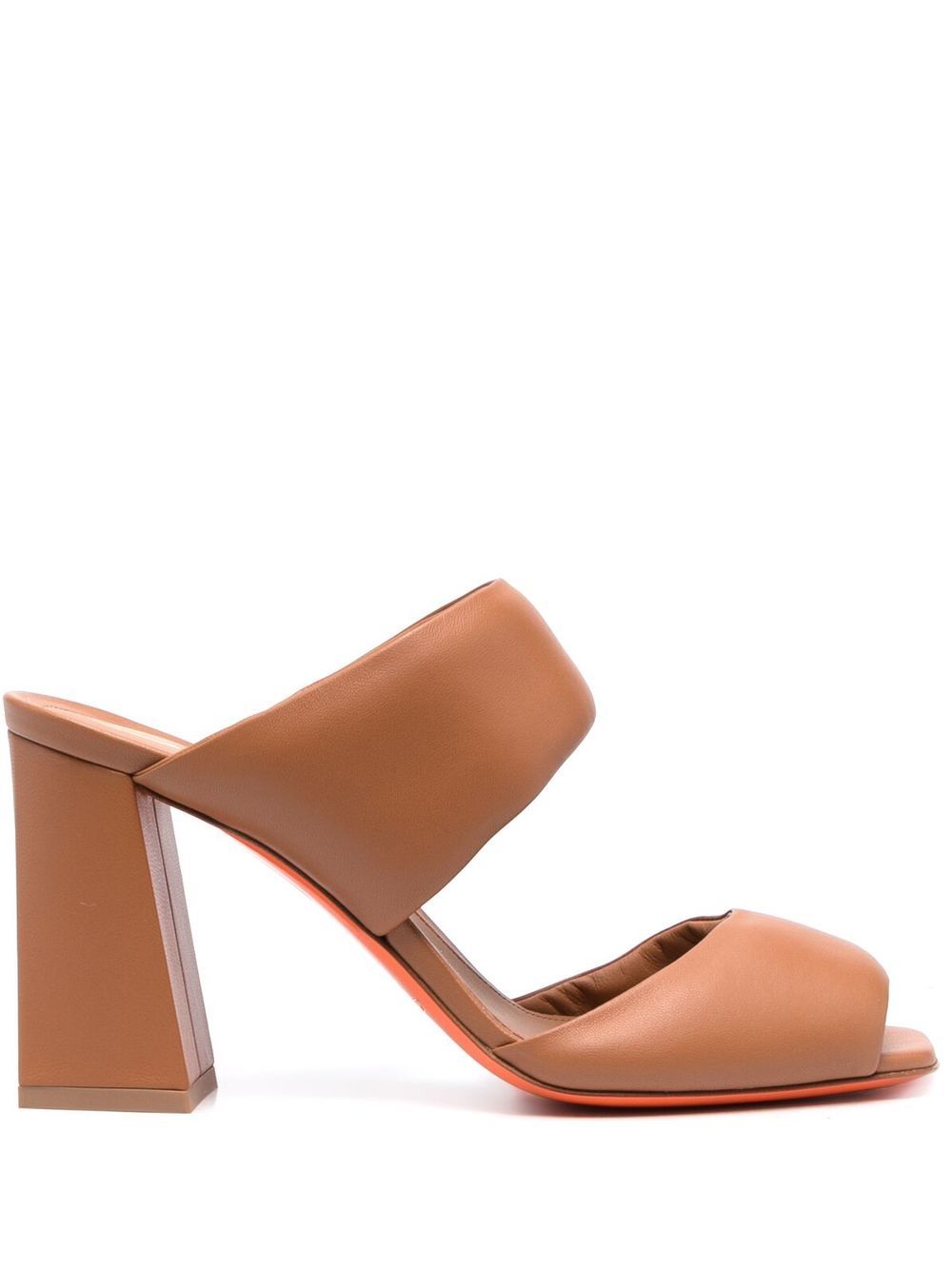 Santoni Cactus 高跟露趾穆勒鞋 - 褐色