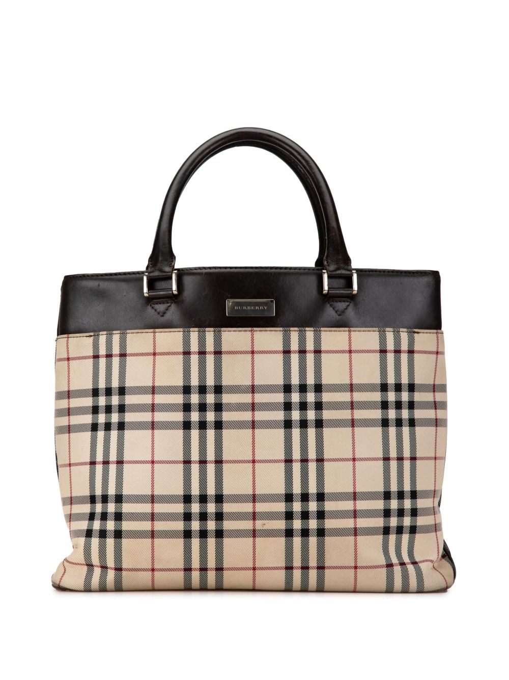 Burberry Pre-Owned 经典格纹帆布托特包（2000-2017年典藏款） - 褐色