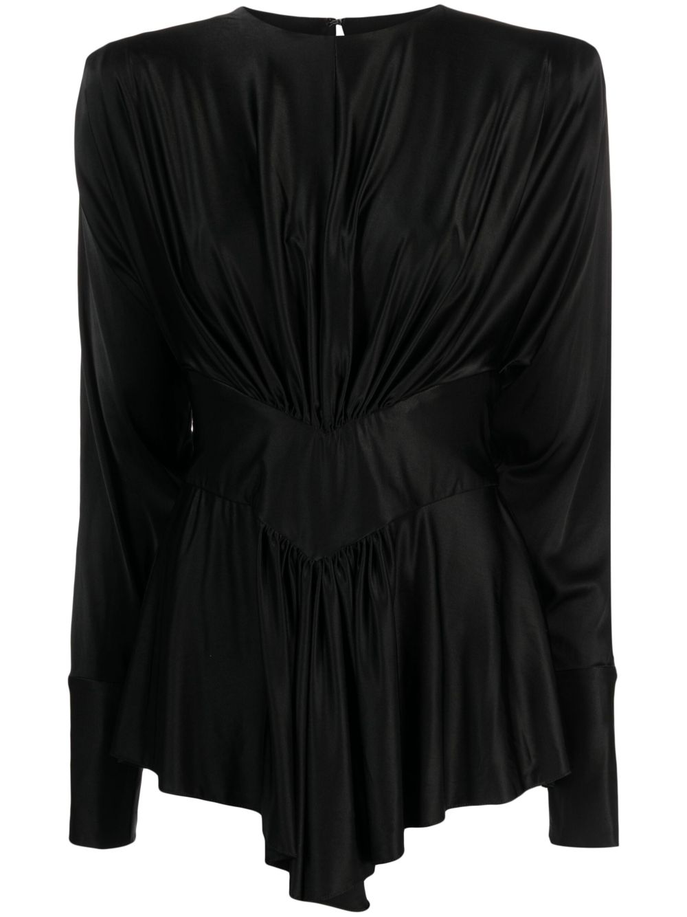Alexandre Vauthier 贴身腰身褶饰罩衫 - 黑色