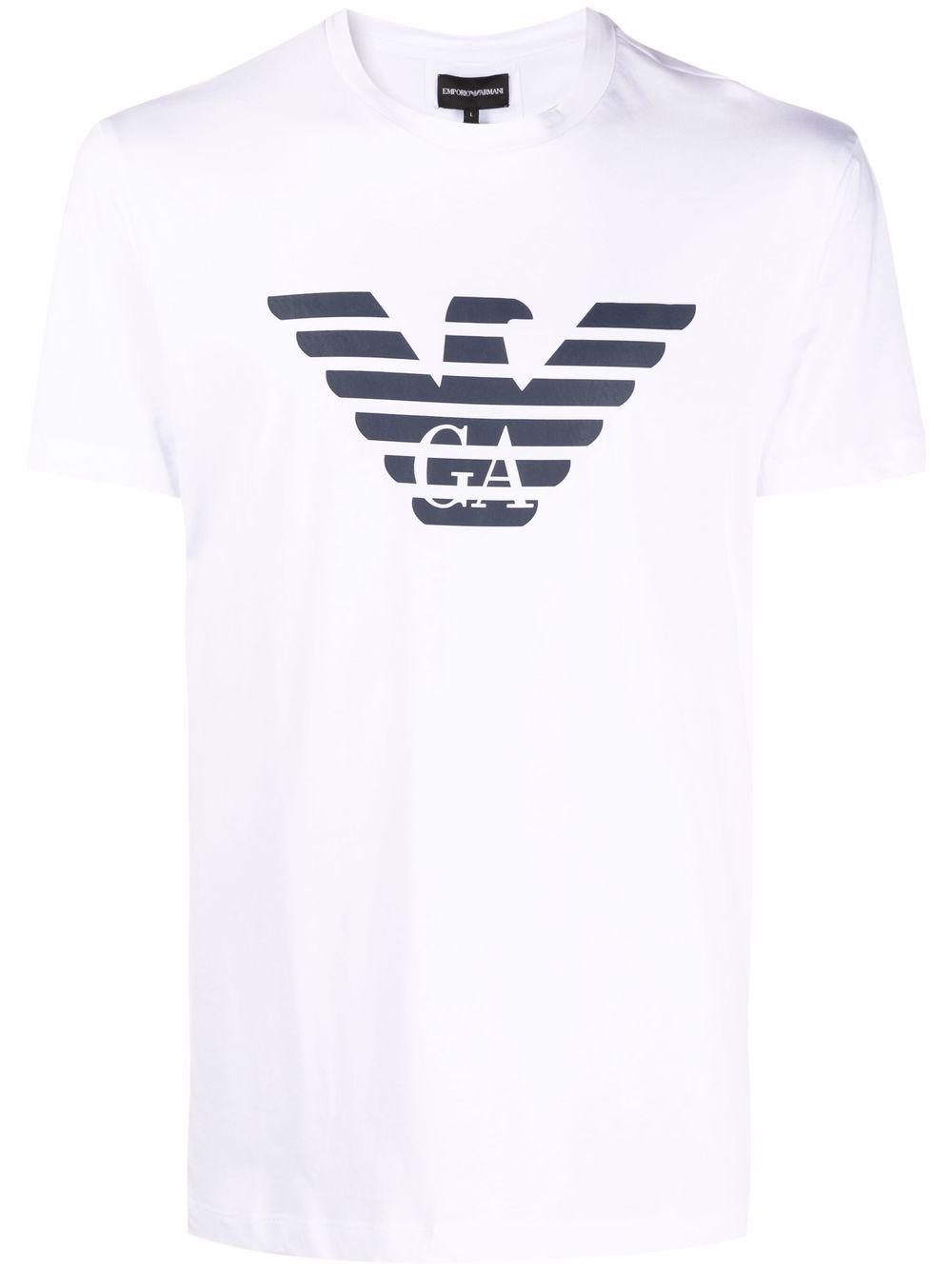 Emporio Armani Eagle logo圆领T恤 - 白色