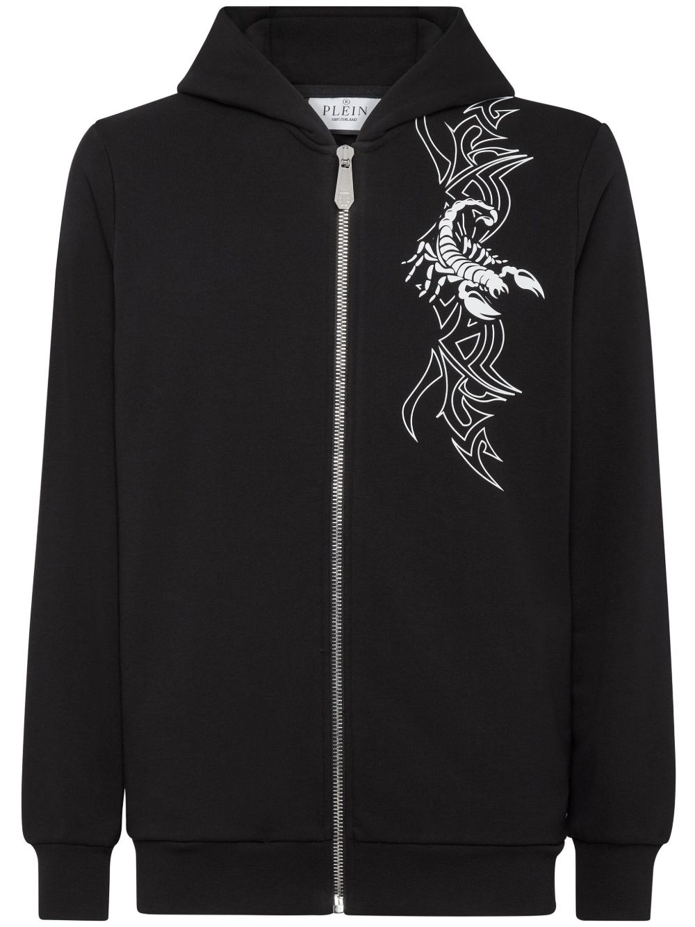 Philipp Plein Scorpion 拉链连帽衫 - 黑色