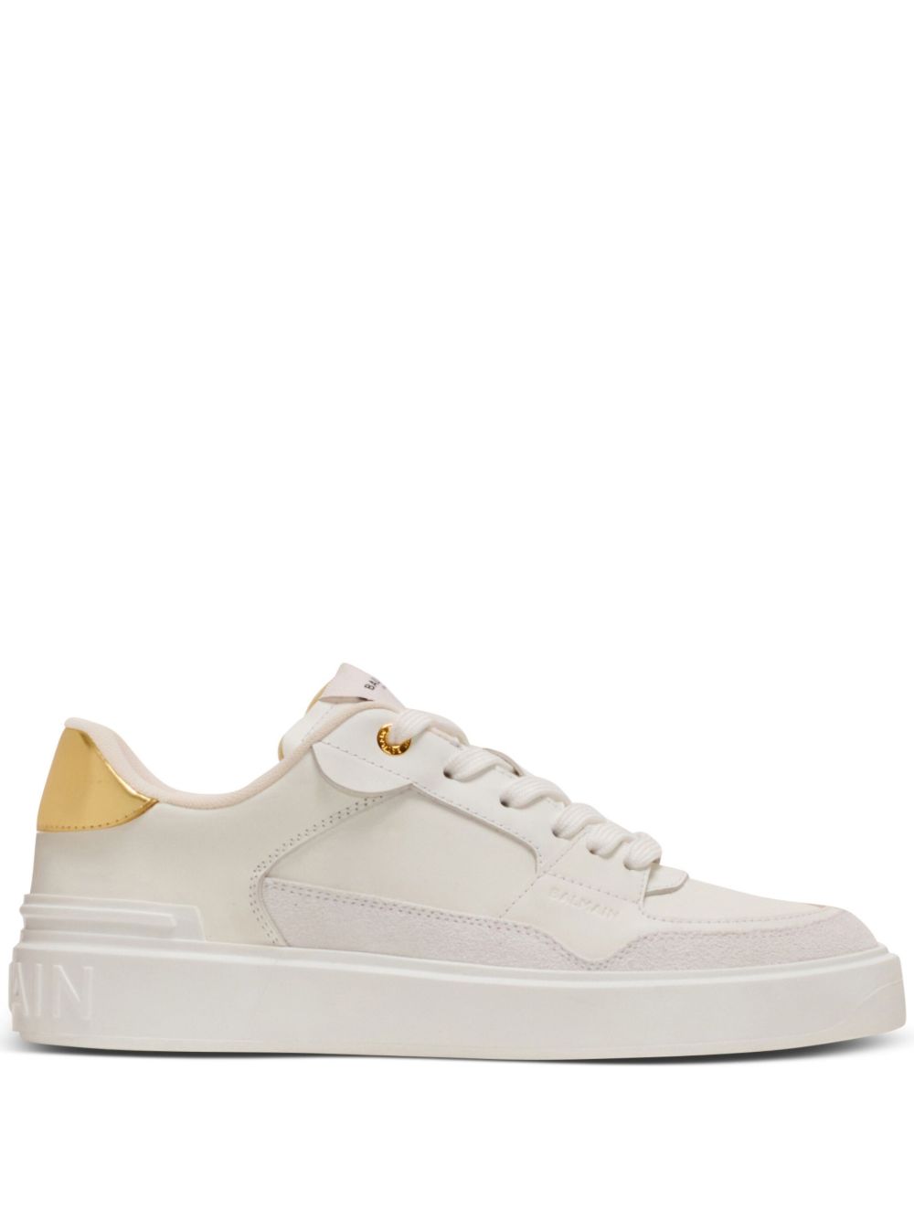 Balmain B-Court Flip 皮质运动鞋 - 白色