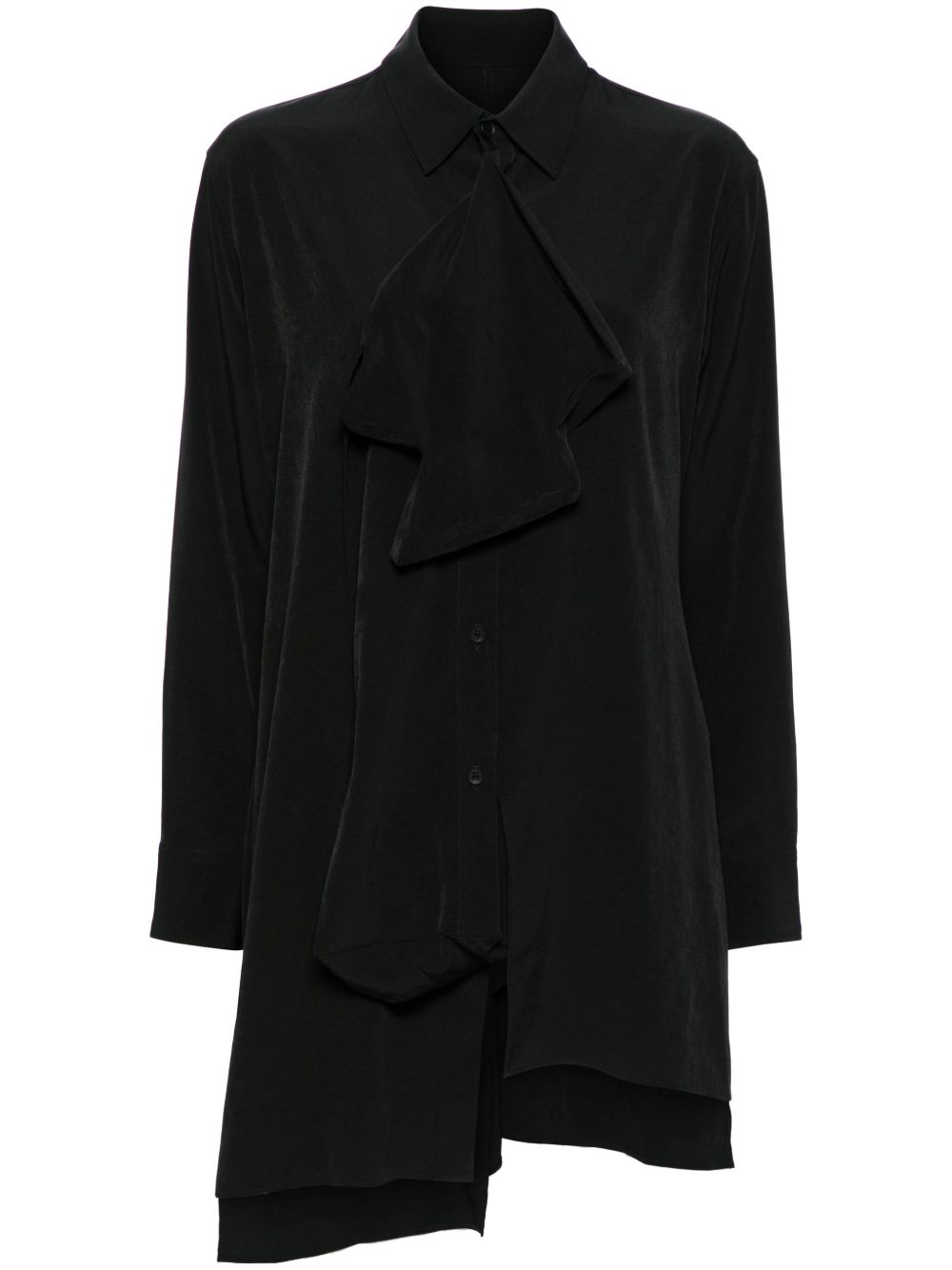 Yohji Yamamoto 不对称衬衫 - 黑色