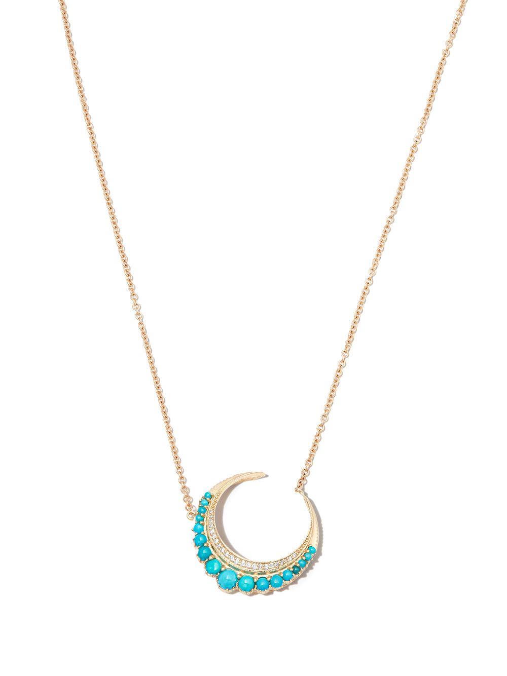 Jacquie Aiche Crescent Moon 14K黄金小号项链 - 金色