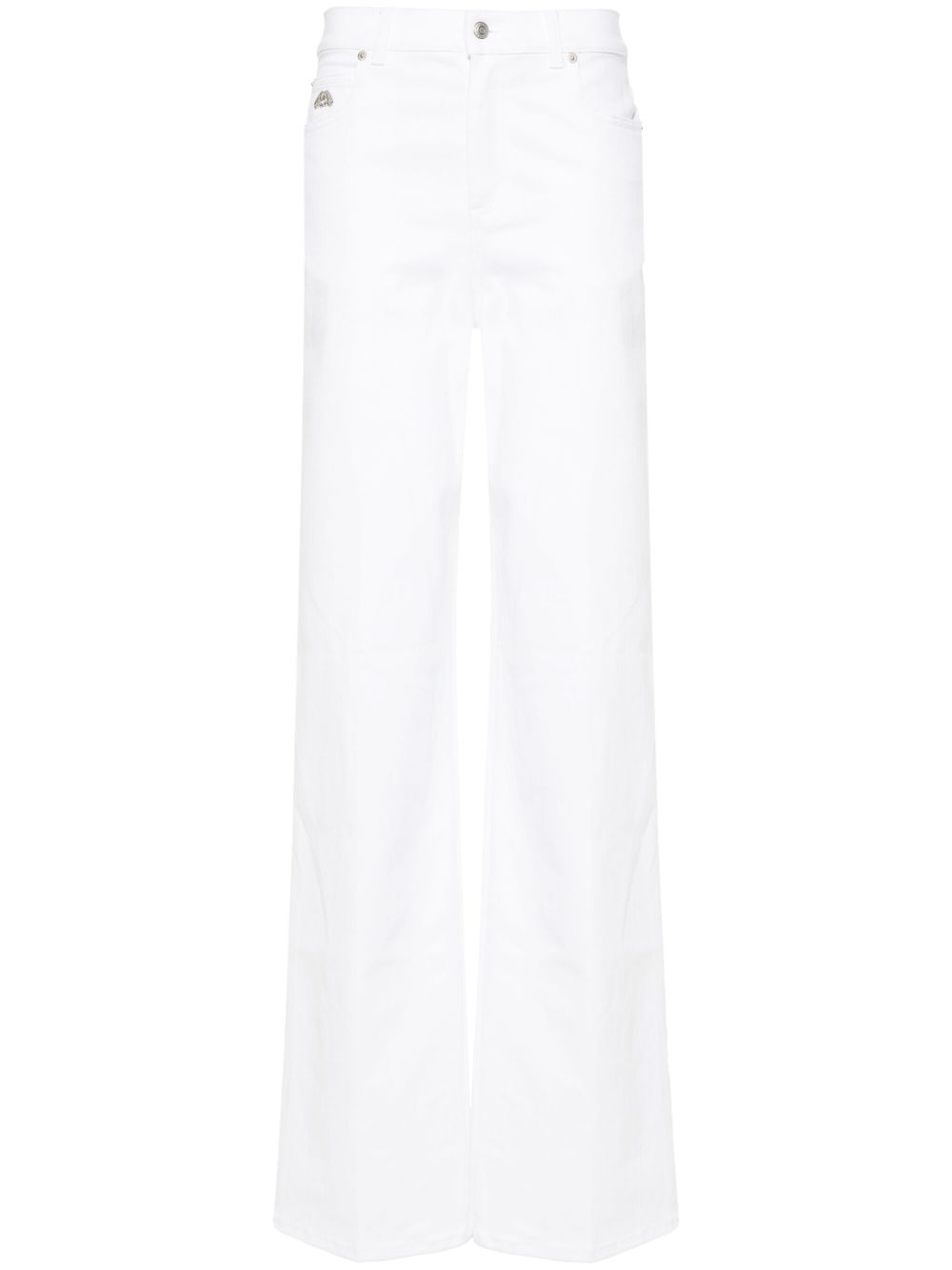 Alexander McQueen logo标牌牛仔裤 - 白色