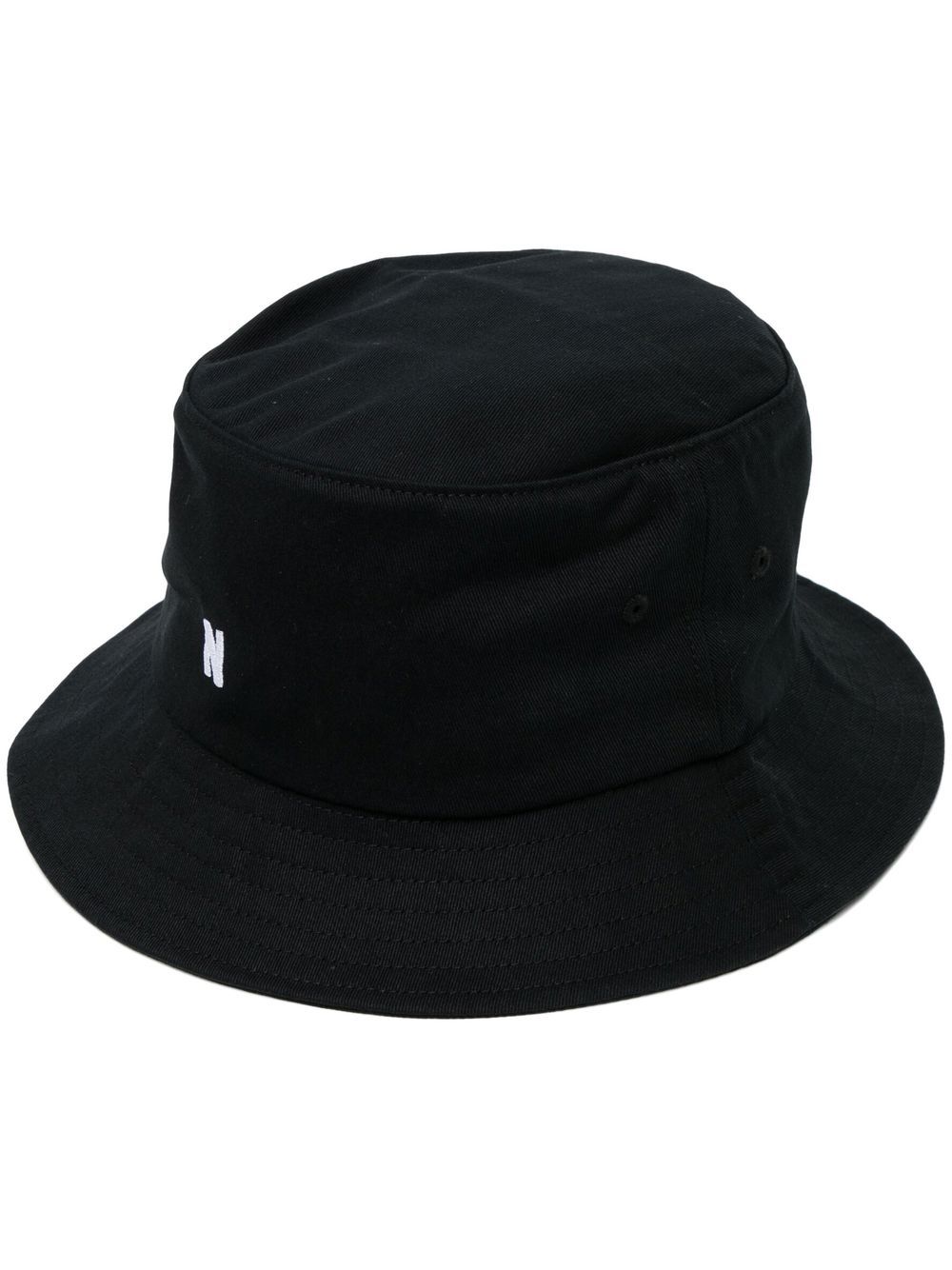 Norse Projects 经典logo刺绣渔夫帽 - 黑色
