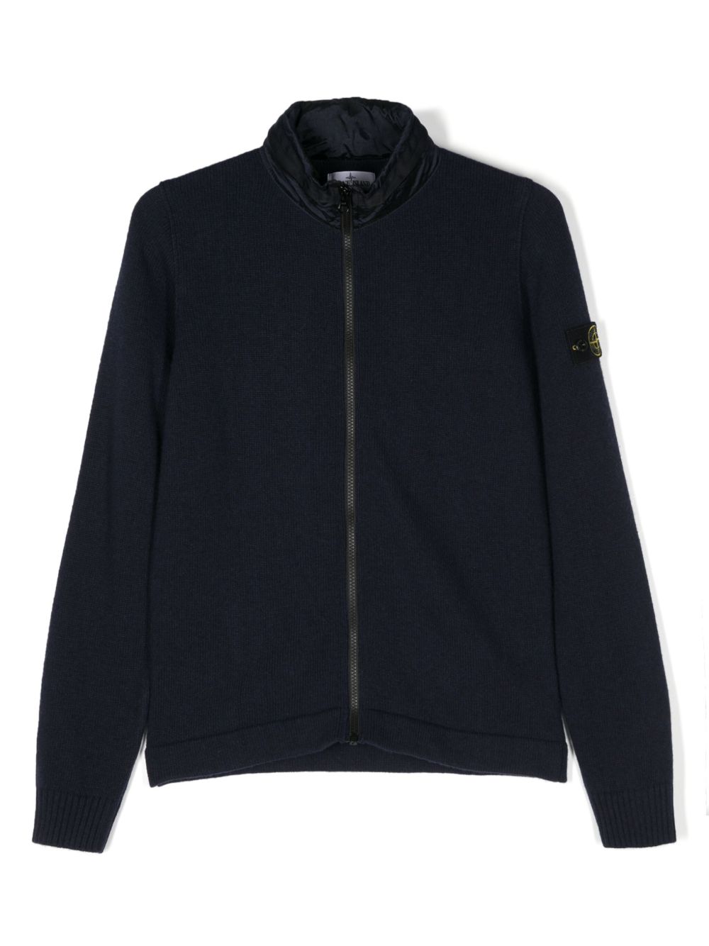 Stone Island Junior 罗盘贴花拉链开衫 - 蓝色