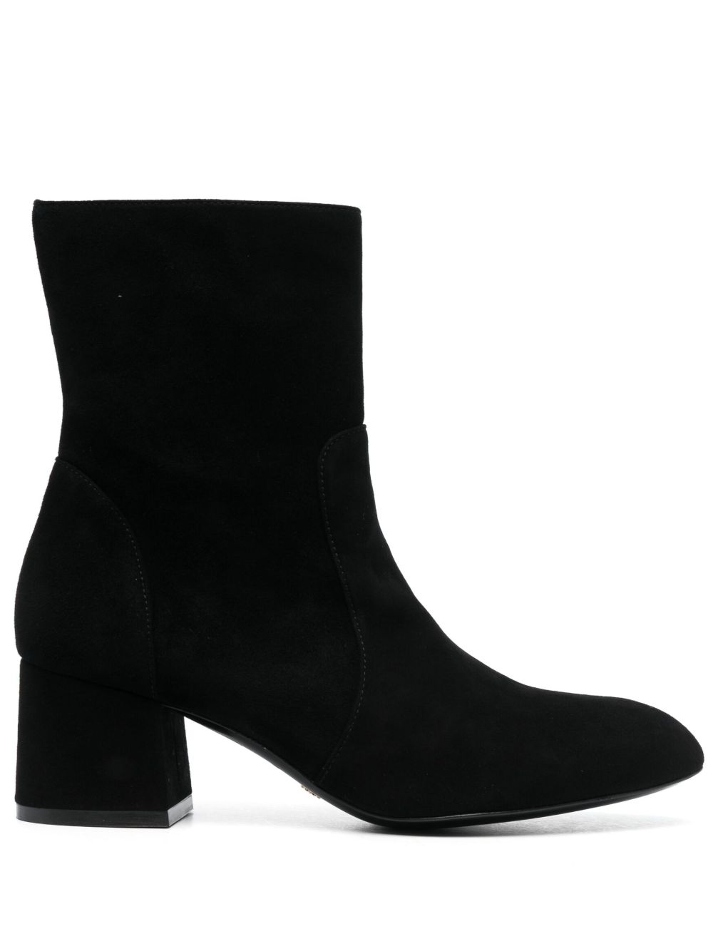 Stuart Weitzman Flareblock 中跟绒面皮短靴 - 黑色