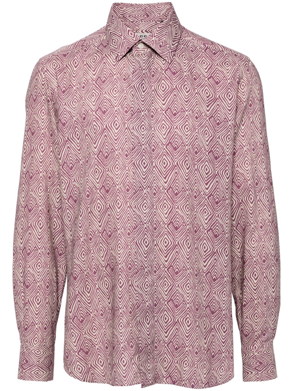Corneliani 几何图案印花衬衫 - 紫色