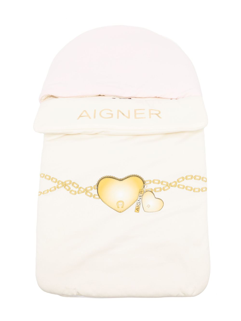 Aigner Kids logo印花比马棉睡袋 - 黄色