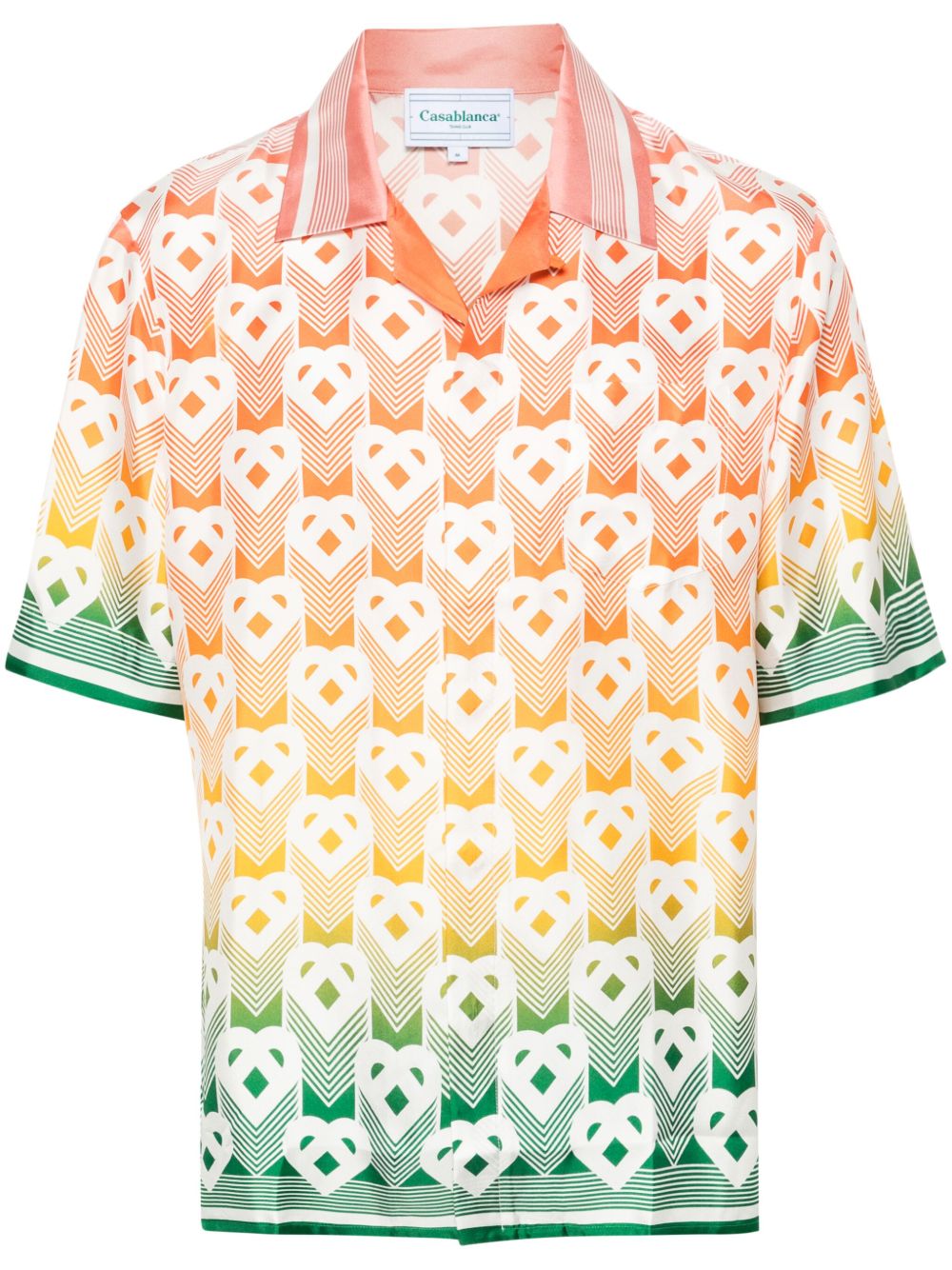 Casablanca Gradient Heart Monogram 真丝衬衫 - 粉色