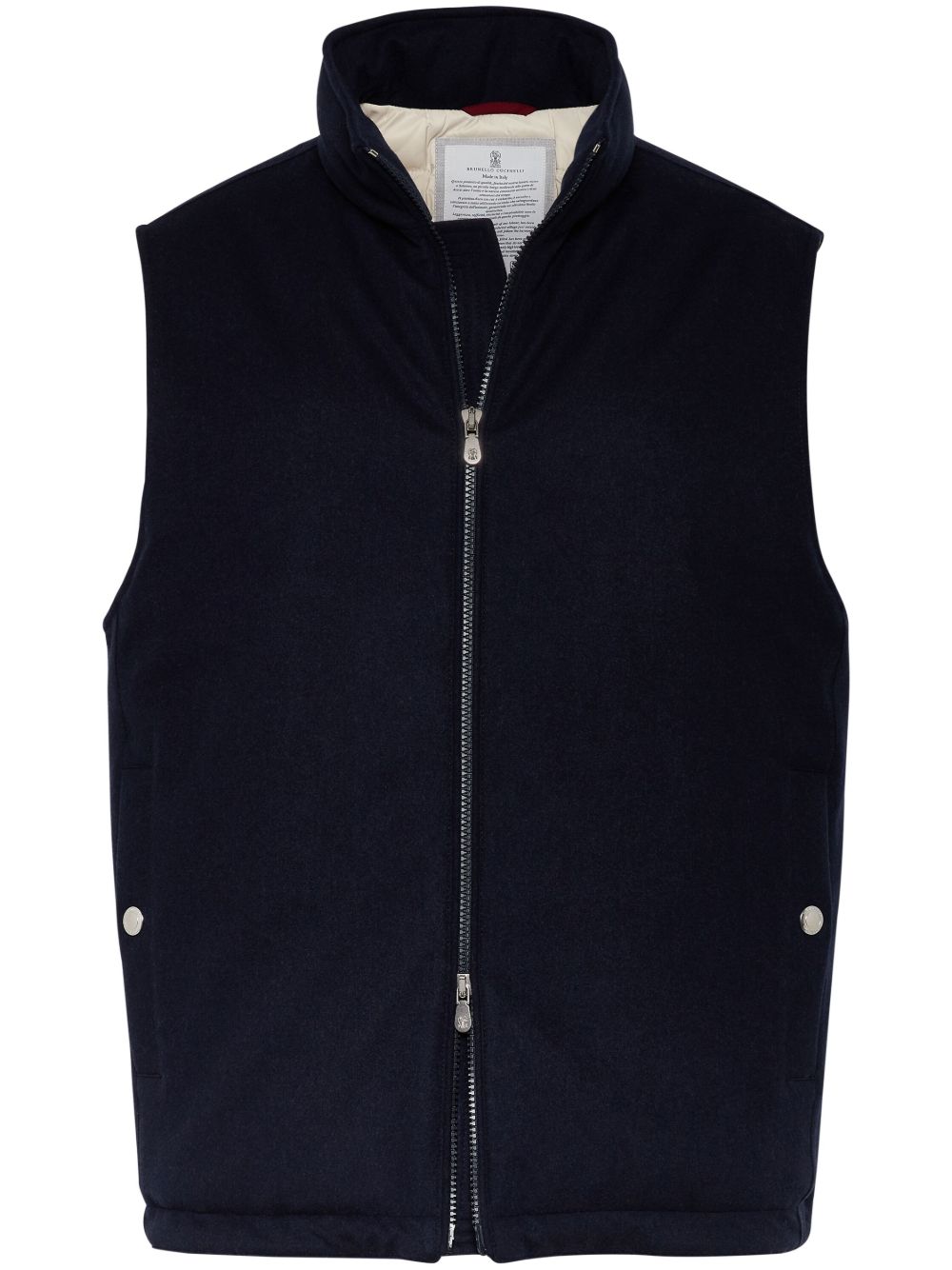 Brunello Cucinelli 高领羽绒马甲 - 蓝色