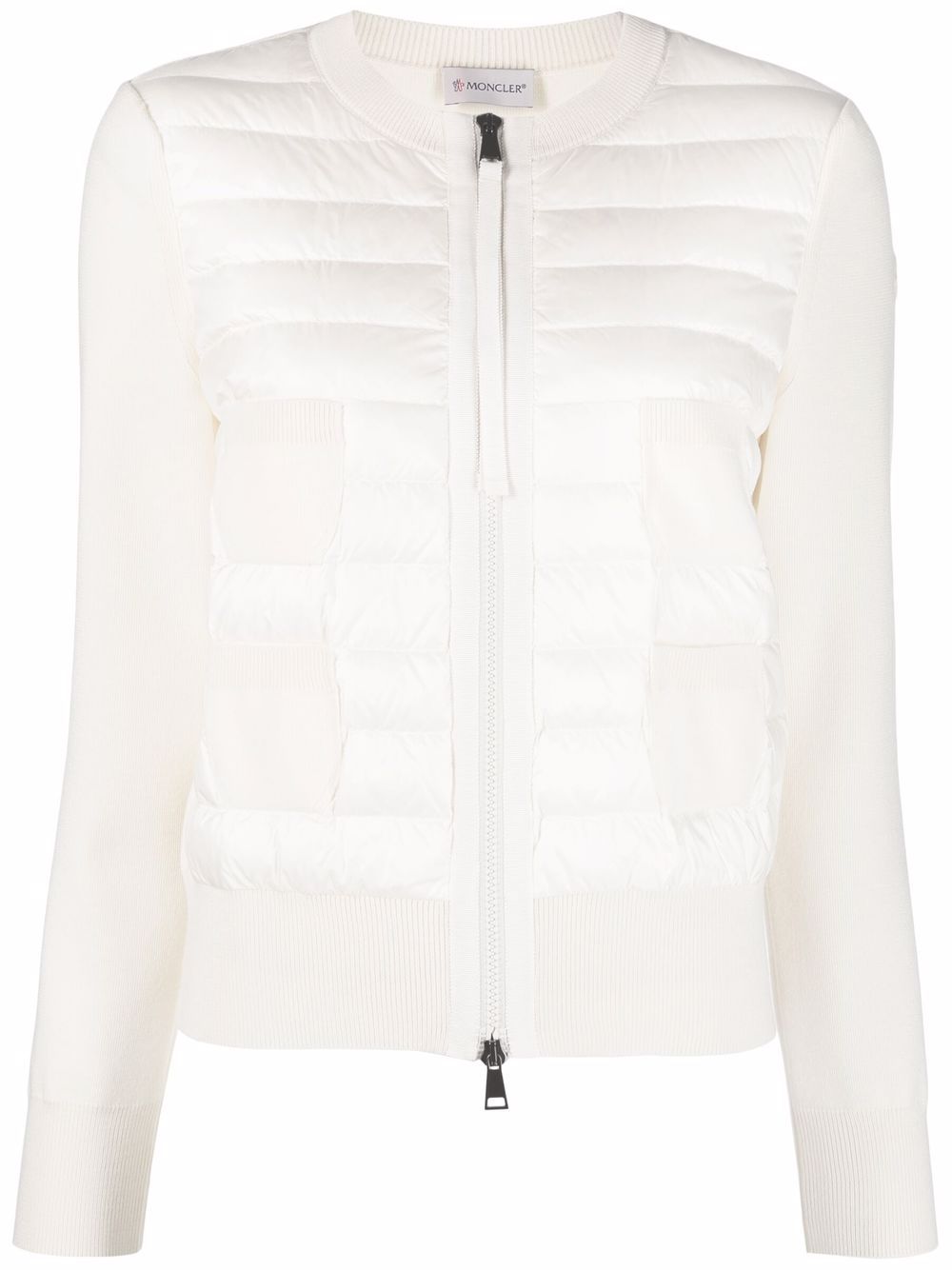 Moncler 绗缝拉链开衫 - 白色