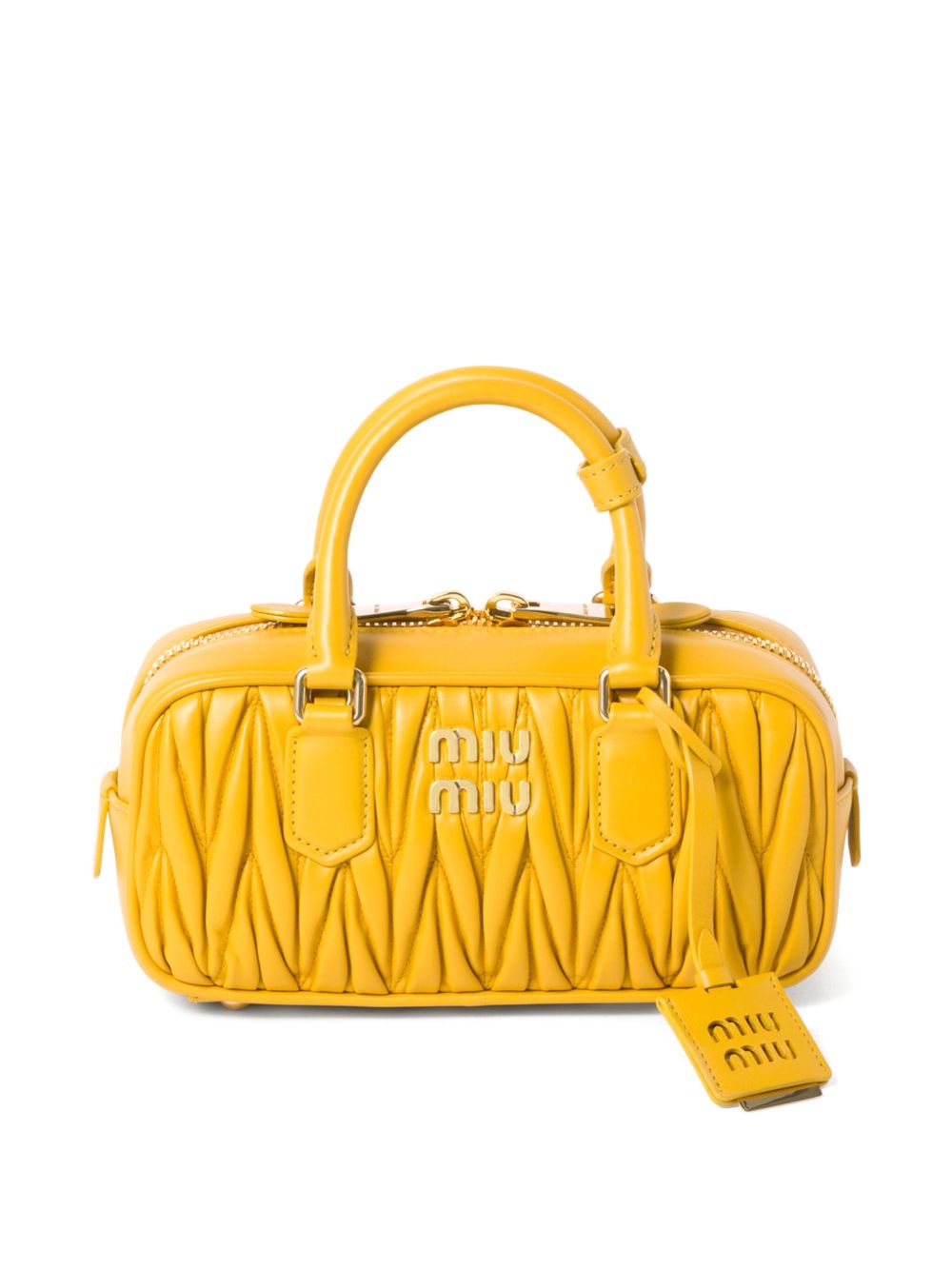 Miu Miu Arcadie 马特拉塞凸纹皮质手提包 - 黄色