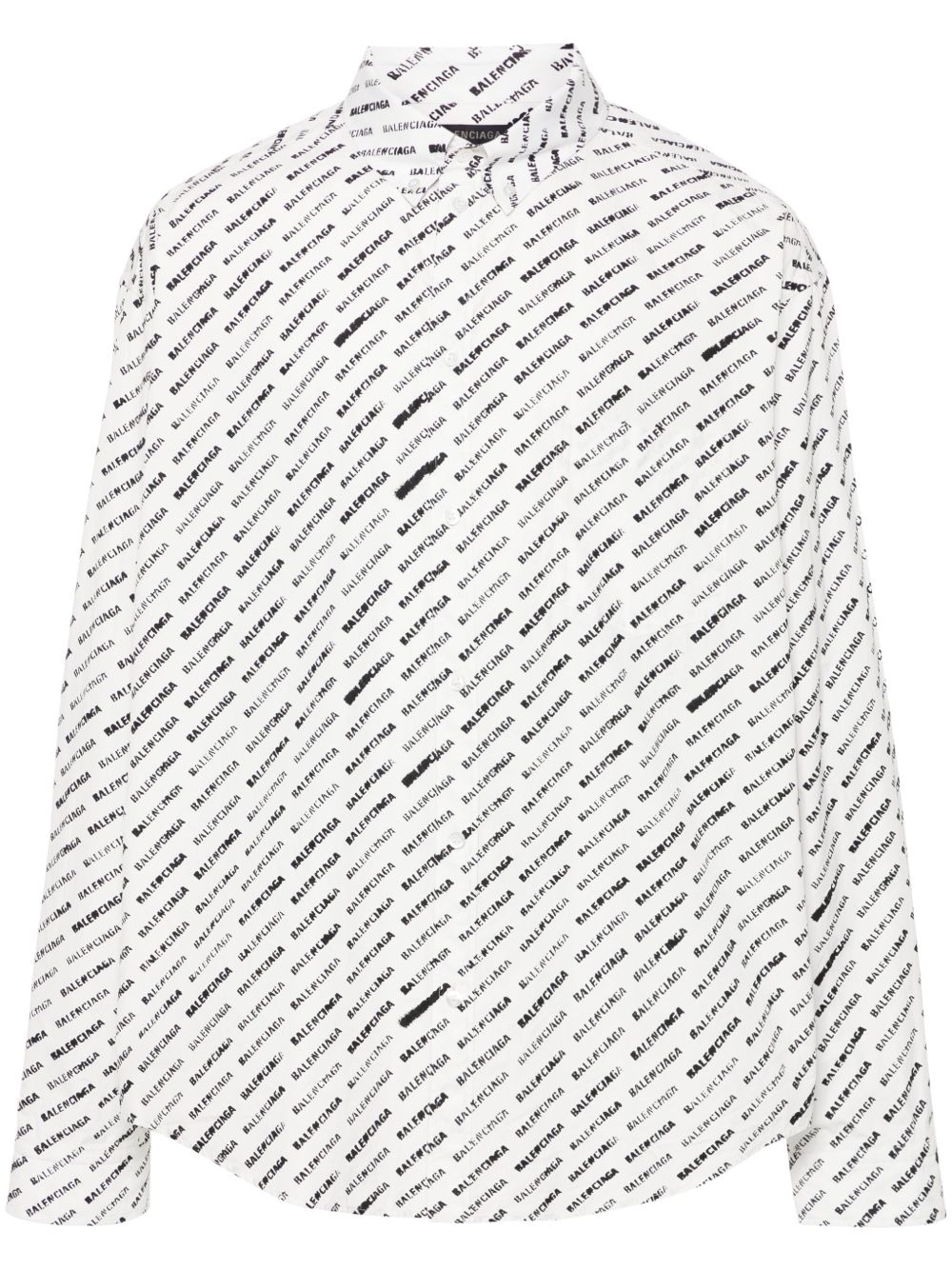 Balenciaga logo印花衬衫 - 白色