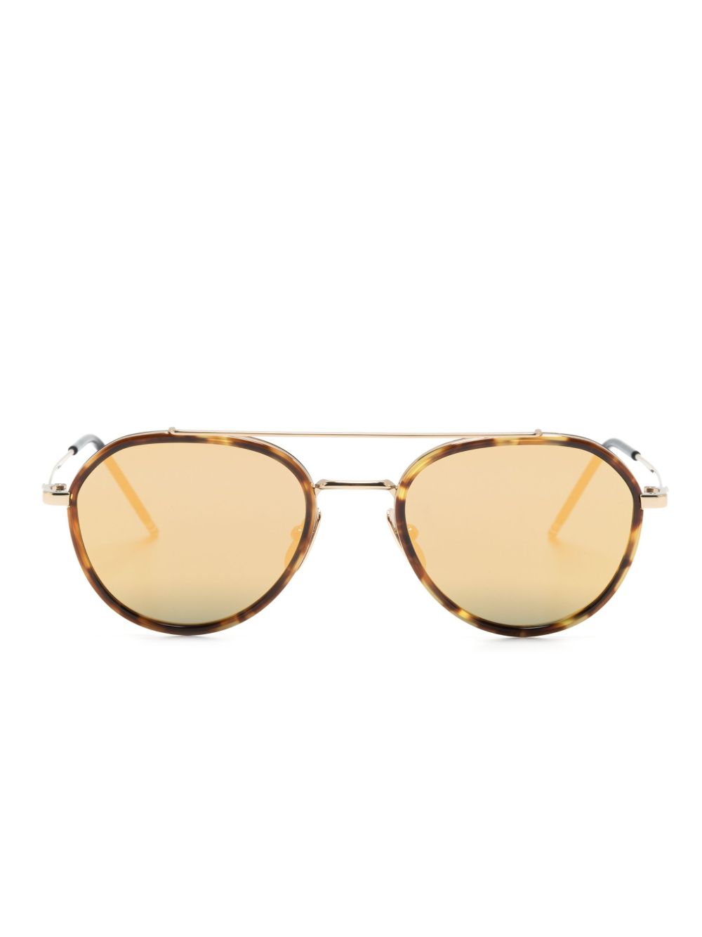Thom Browne Eyewear 飞行员镜框太阳眼镜 - 金色