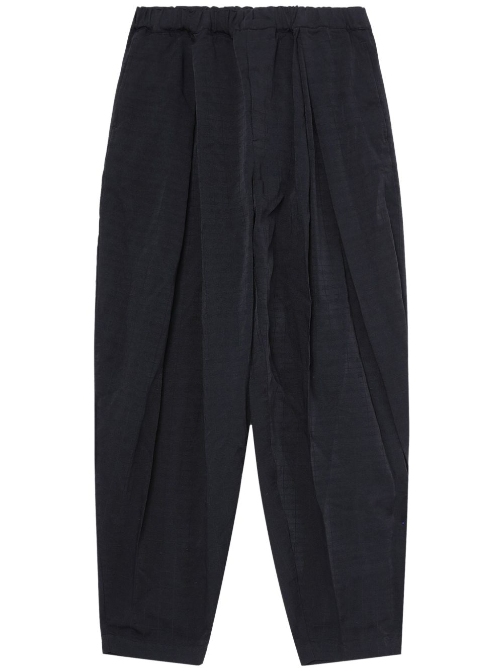 Black Comme Des Garçons 褶饰细节垮裤 - 黑色