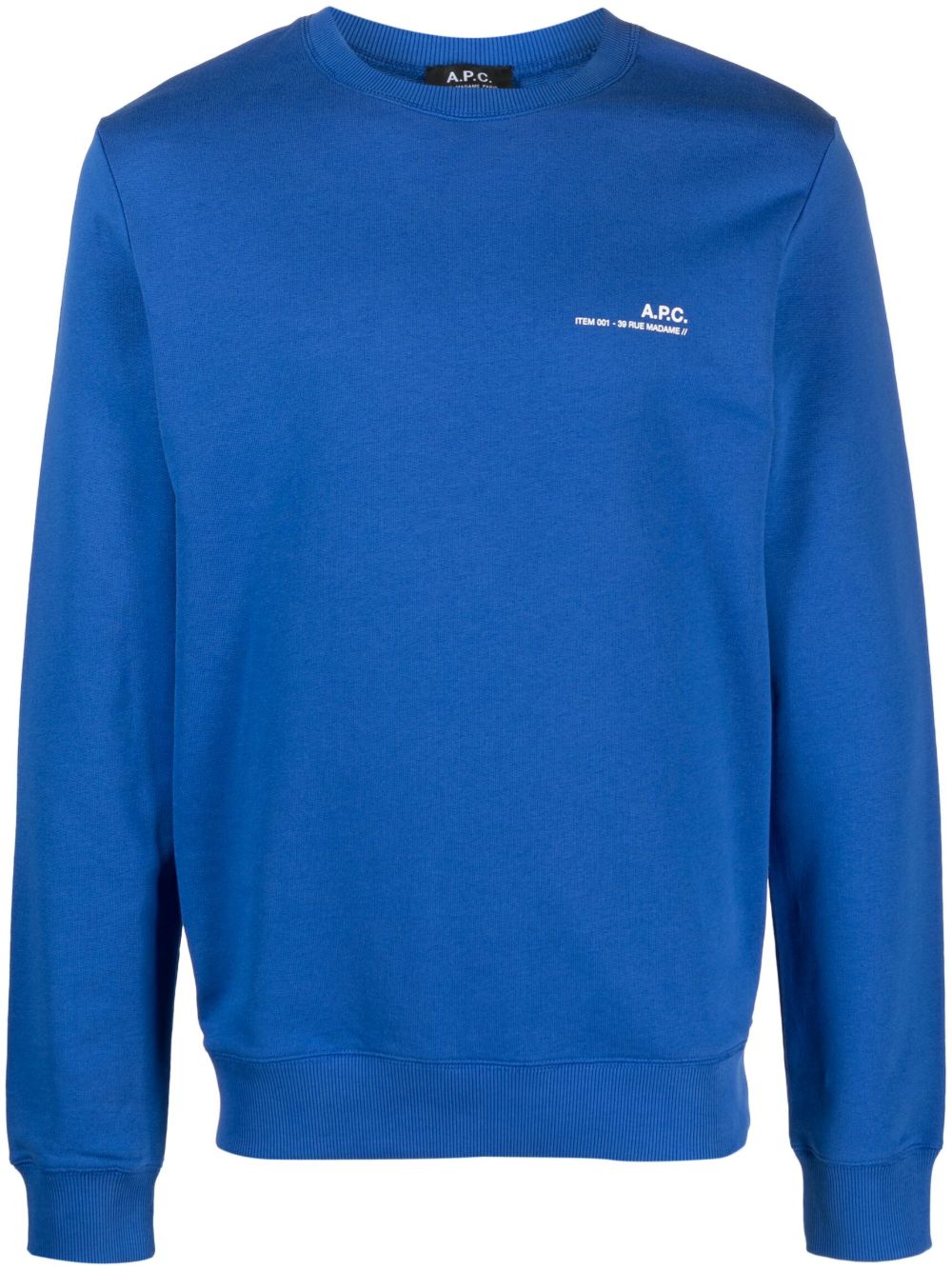 A.P.C. Item logo印花卫衣 - 蓝色