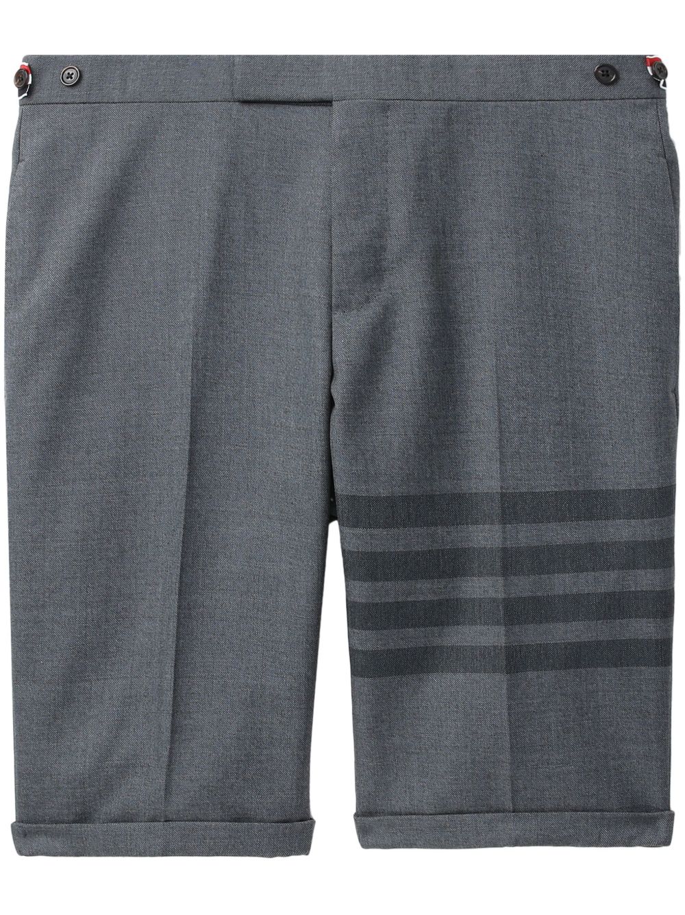 Thom Browne 4条纹饰修身短裤 - 灰色