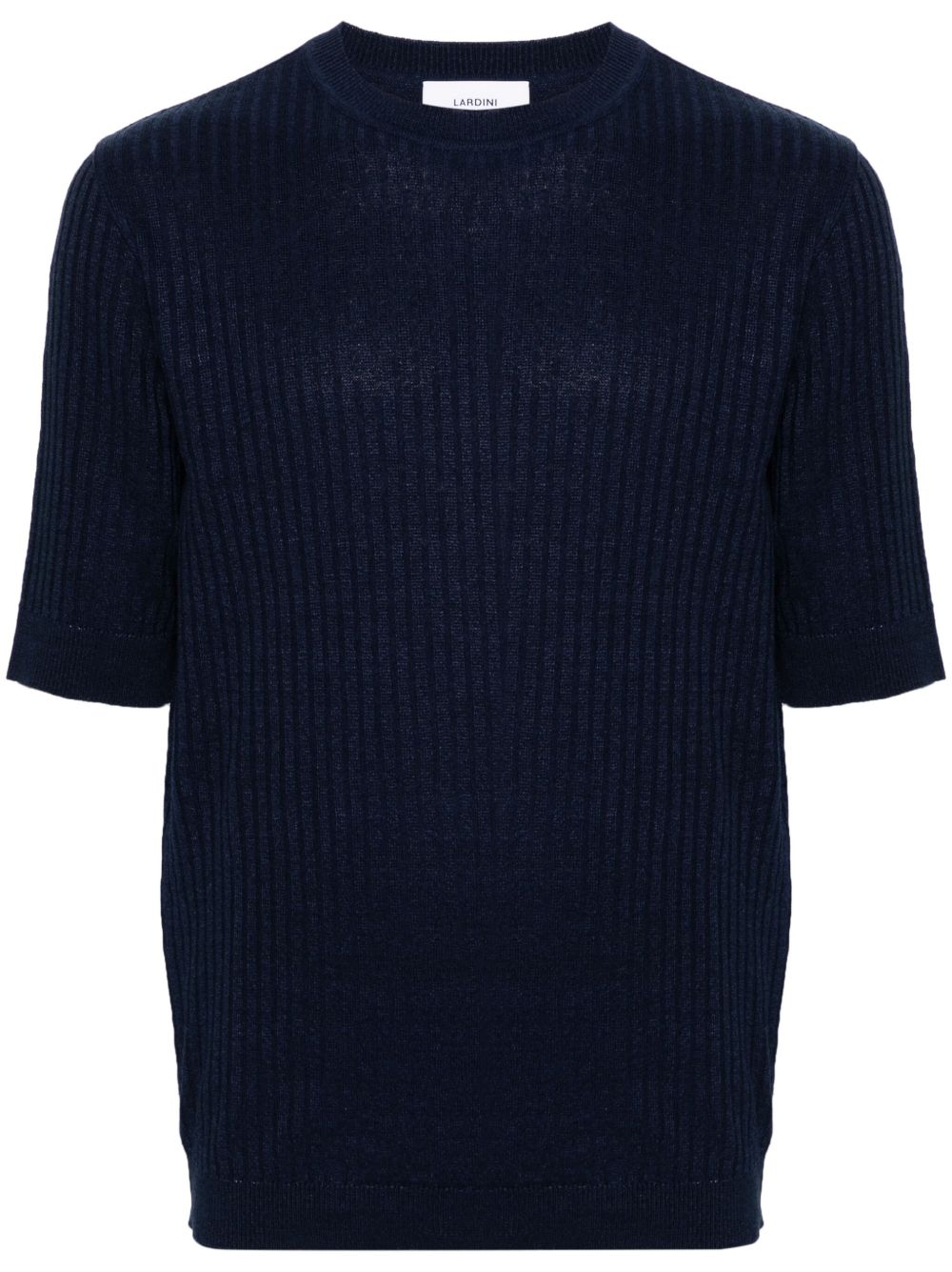 Lardini 罗纹短袖毛衣 - 蓝色
