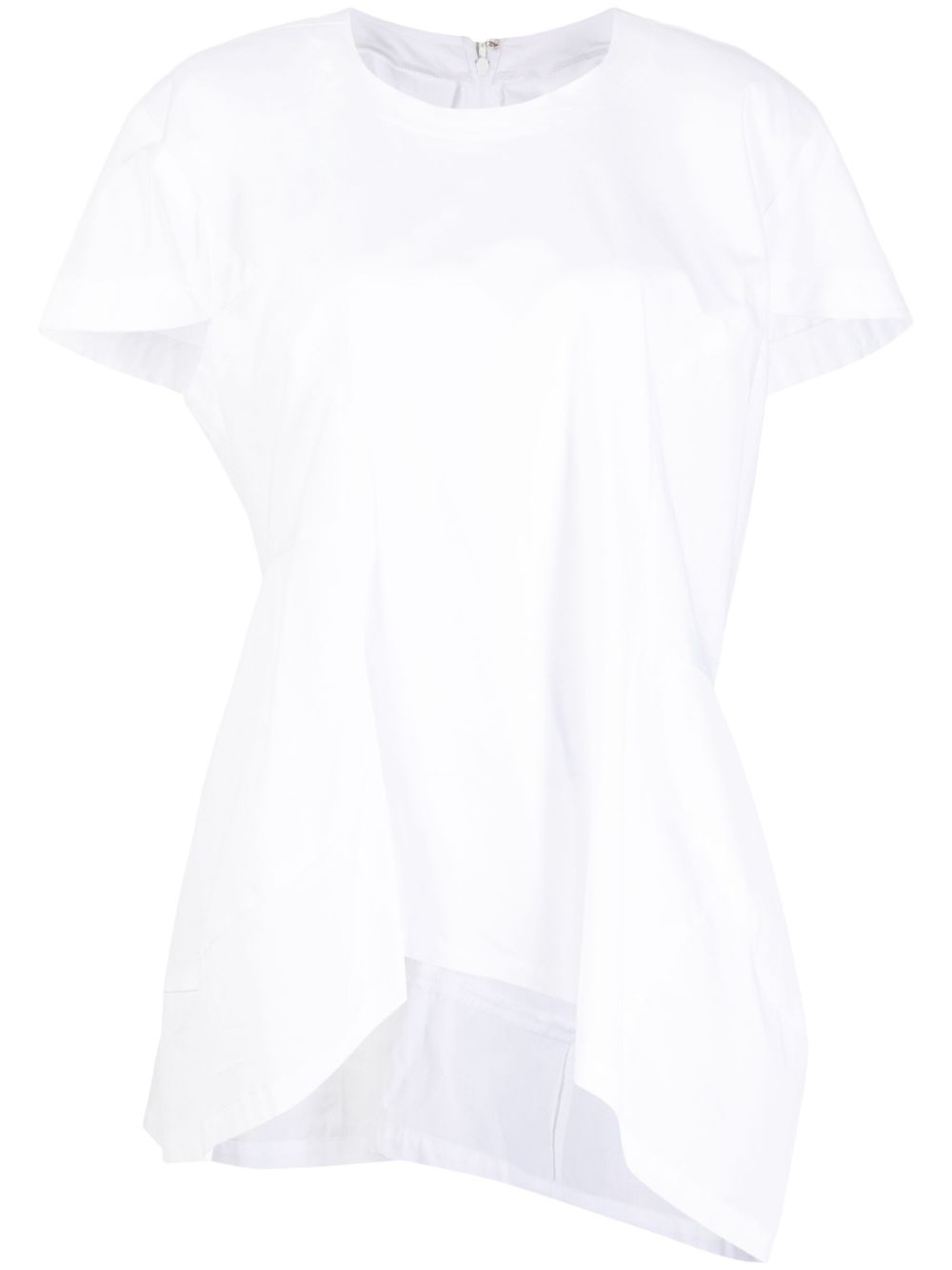 Comme Des Garçons 不对称设计拼接T恤 - 白色