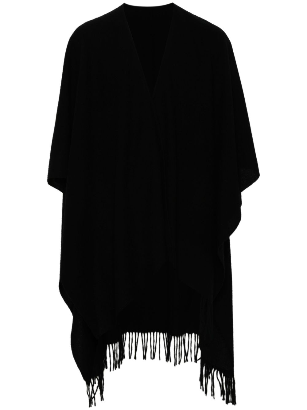 Yohji Yamamoto 流苏斗篷 - 黑色