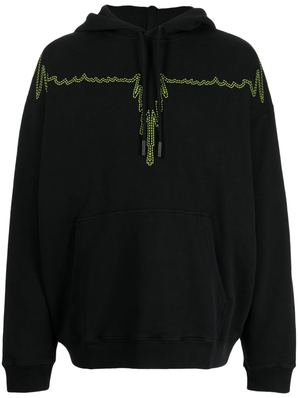 Marcelo Burlon County of Milan 缝线翅膀棉连帽衫 - 黑色