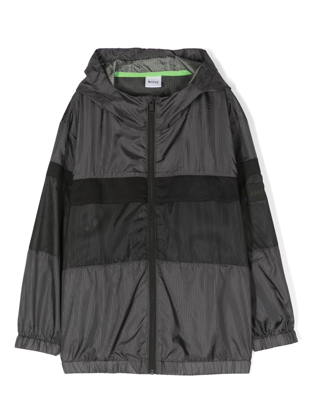 BOSS Kidswear logo印花连帽夹克 - 灰色