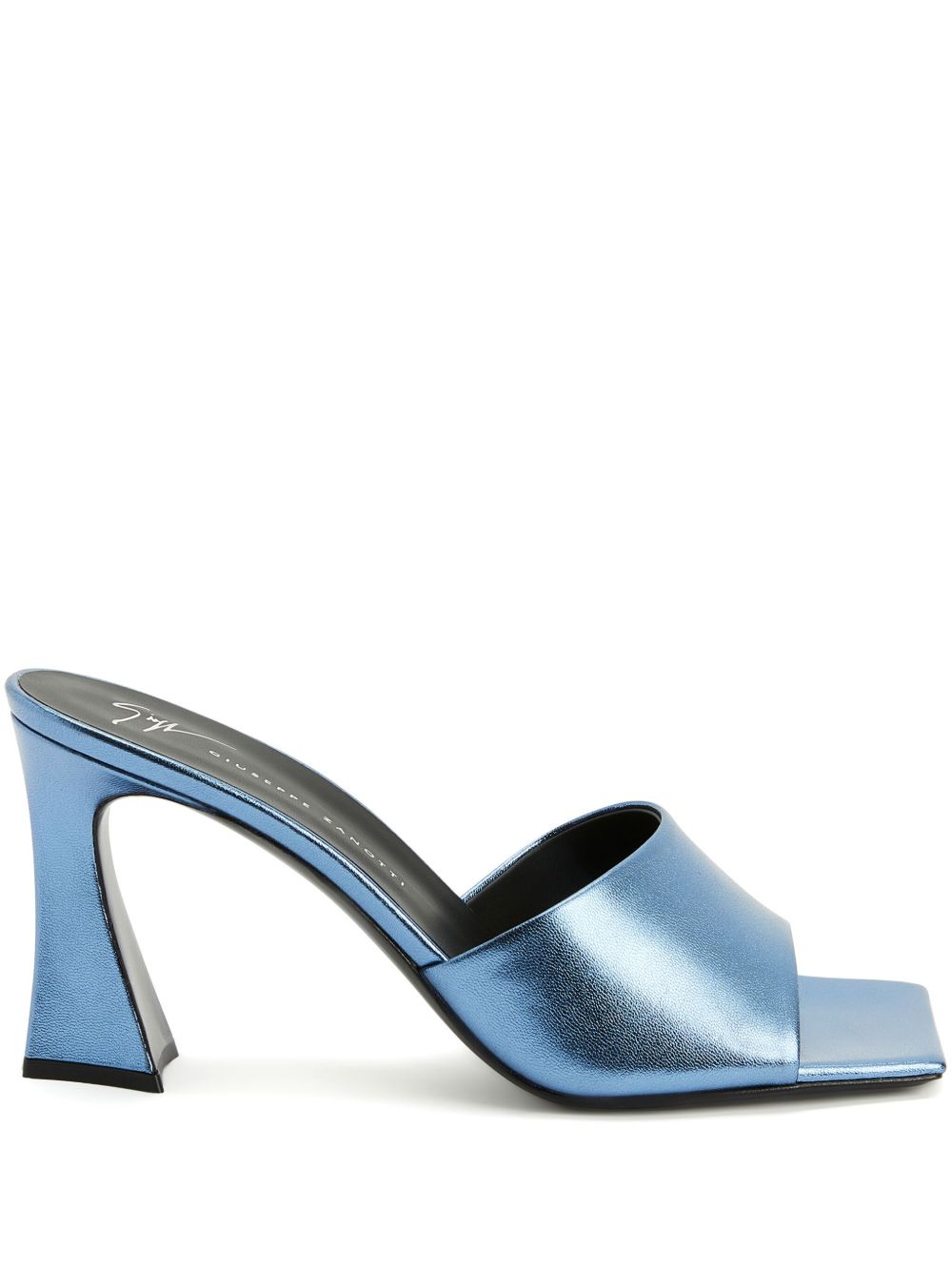 Giuseppe Zanotti Solhene 高跟皮质穆勒鞋 - 蓝色