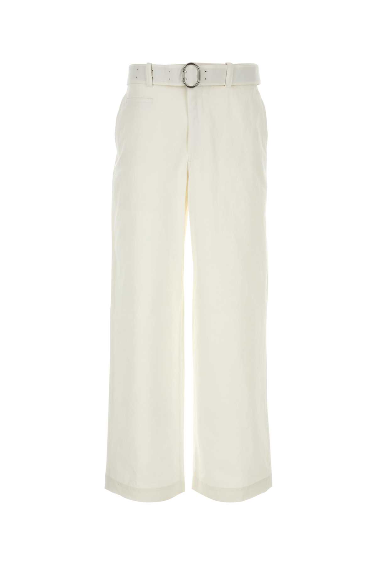 Jil Sander 白色棉质阔腿裤
