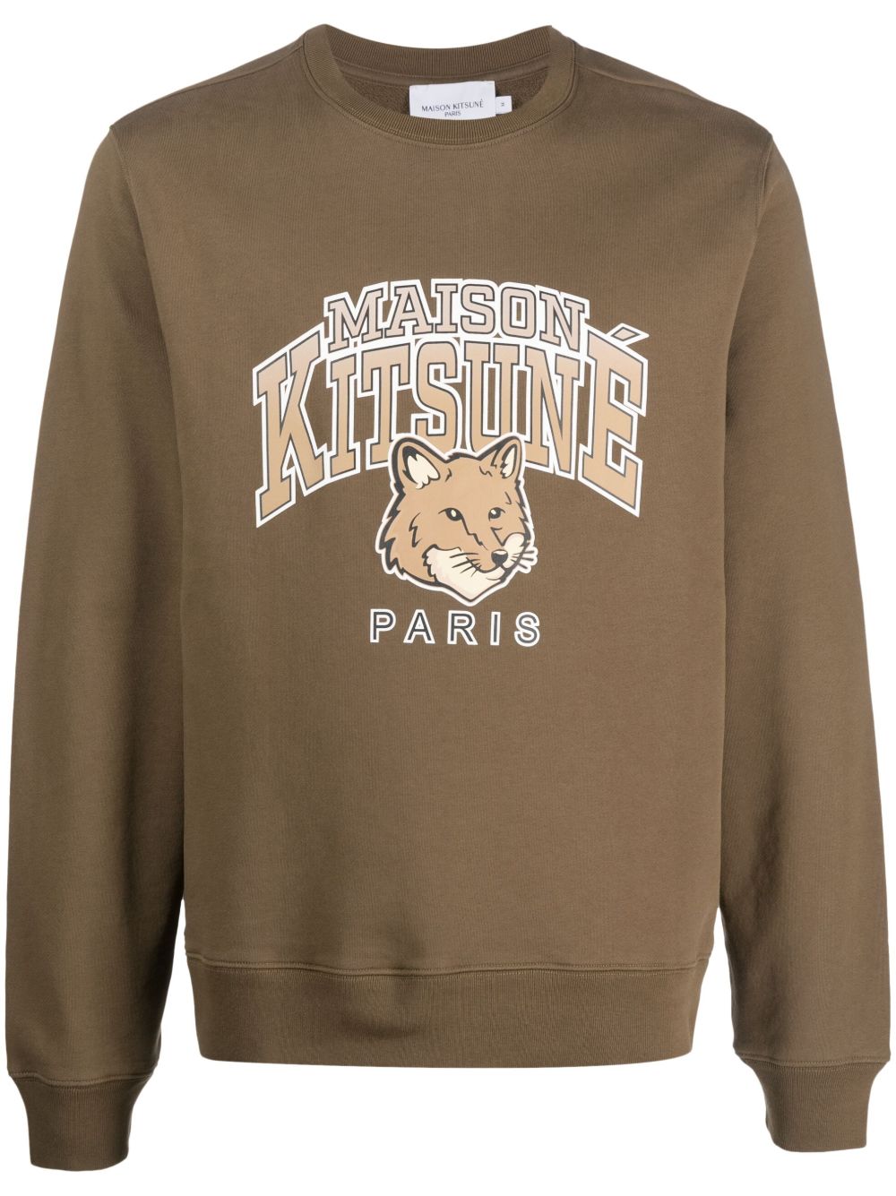 Maison Kitsuné logo印花棉卫衣 - 绿色