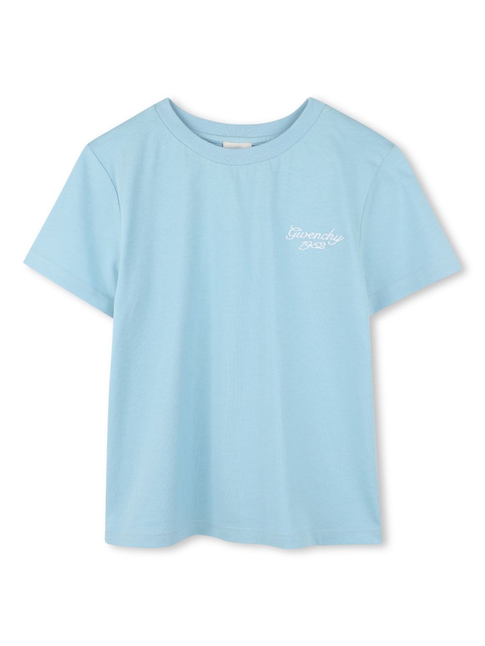 Givenchy Kids logo刺绣棉T恤 - 蓝色