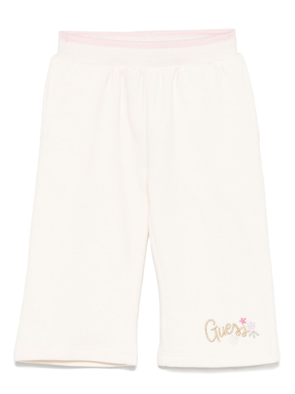 guess kids logo刺绣运动裤 - 白色