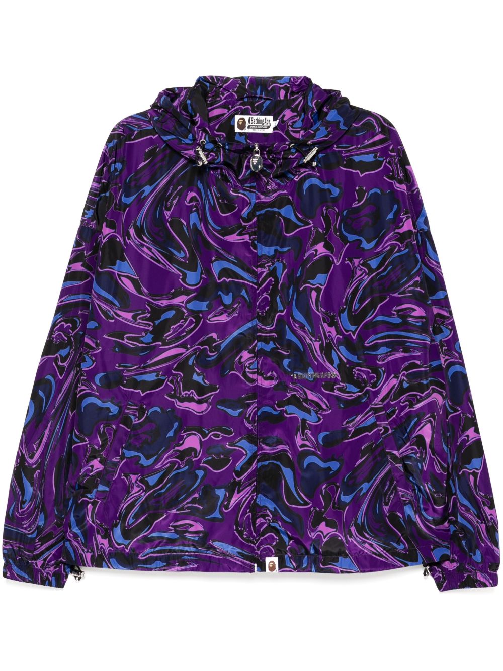 A BATHING APE® 大理石纹迷彩logo连帽夹克 - 紫色