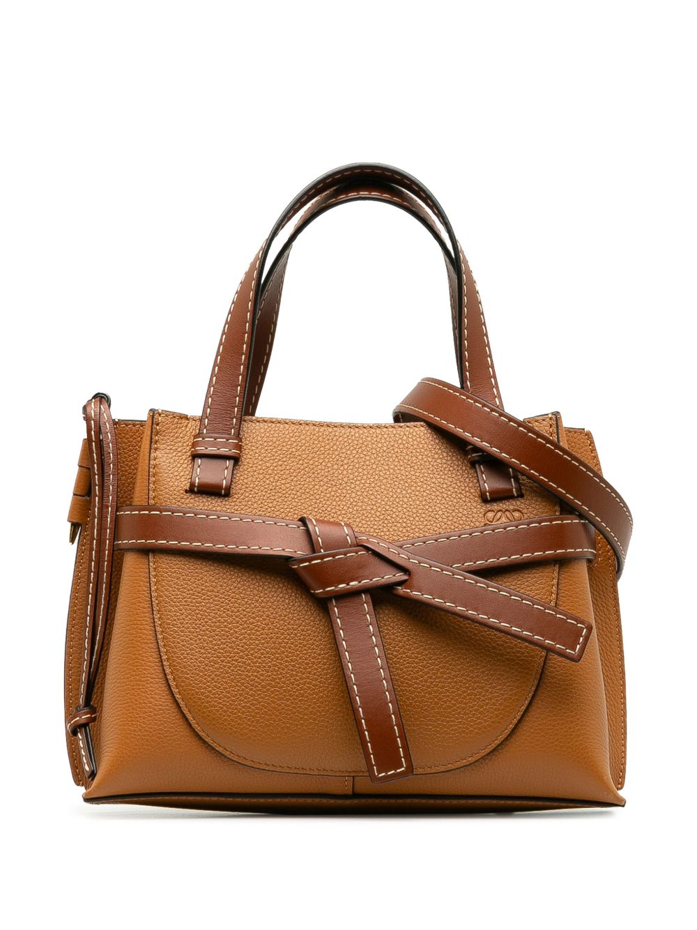 Loewe Pre-Owned Gate 皮质迷你手提包（2020年典藏款） - 褐色