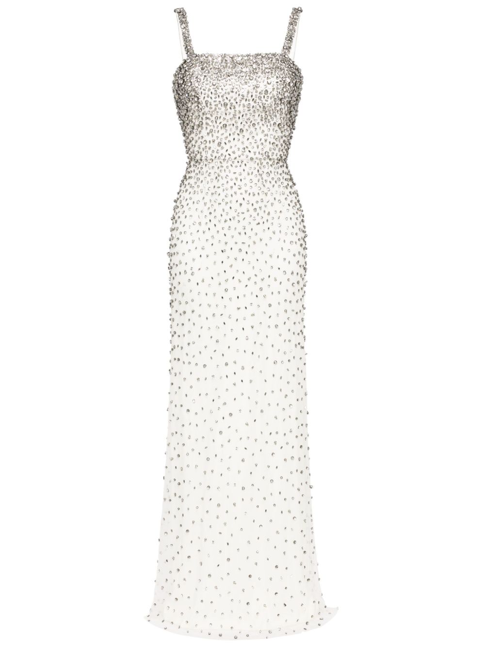Jenny Packham Cherry 晶饰超长连衣裙 - 灰色