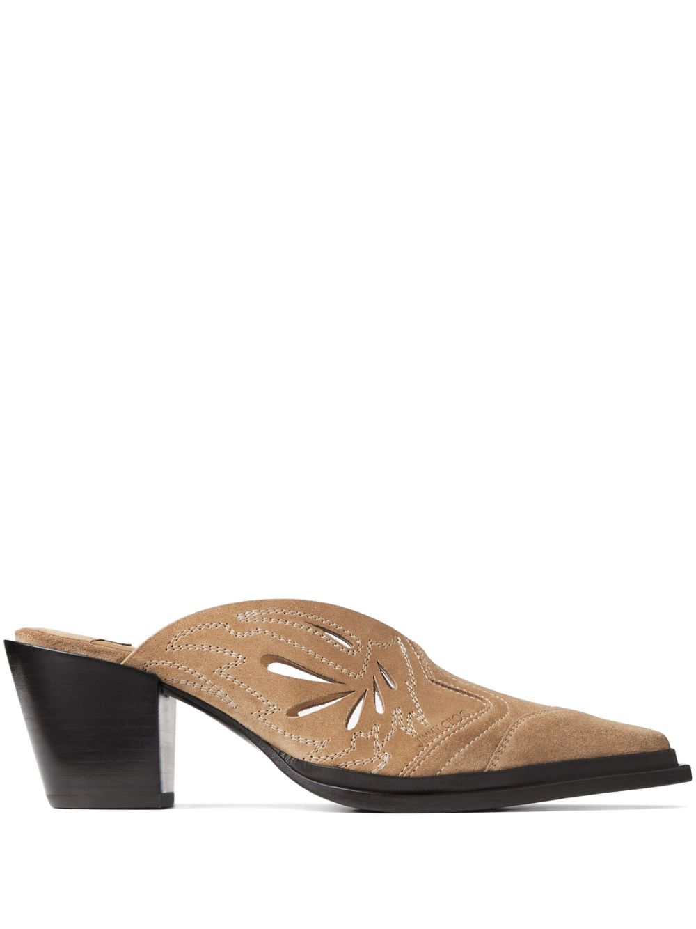 Jimmy Choo Cece 中跟绒面皮穆勒鞋 - 中性色