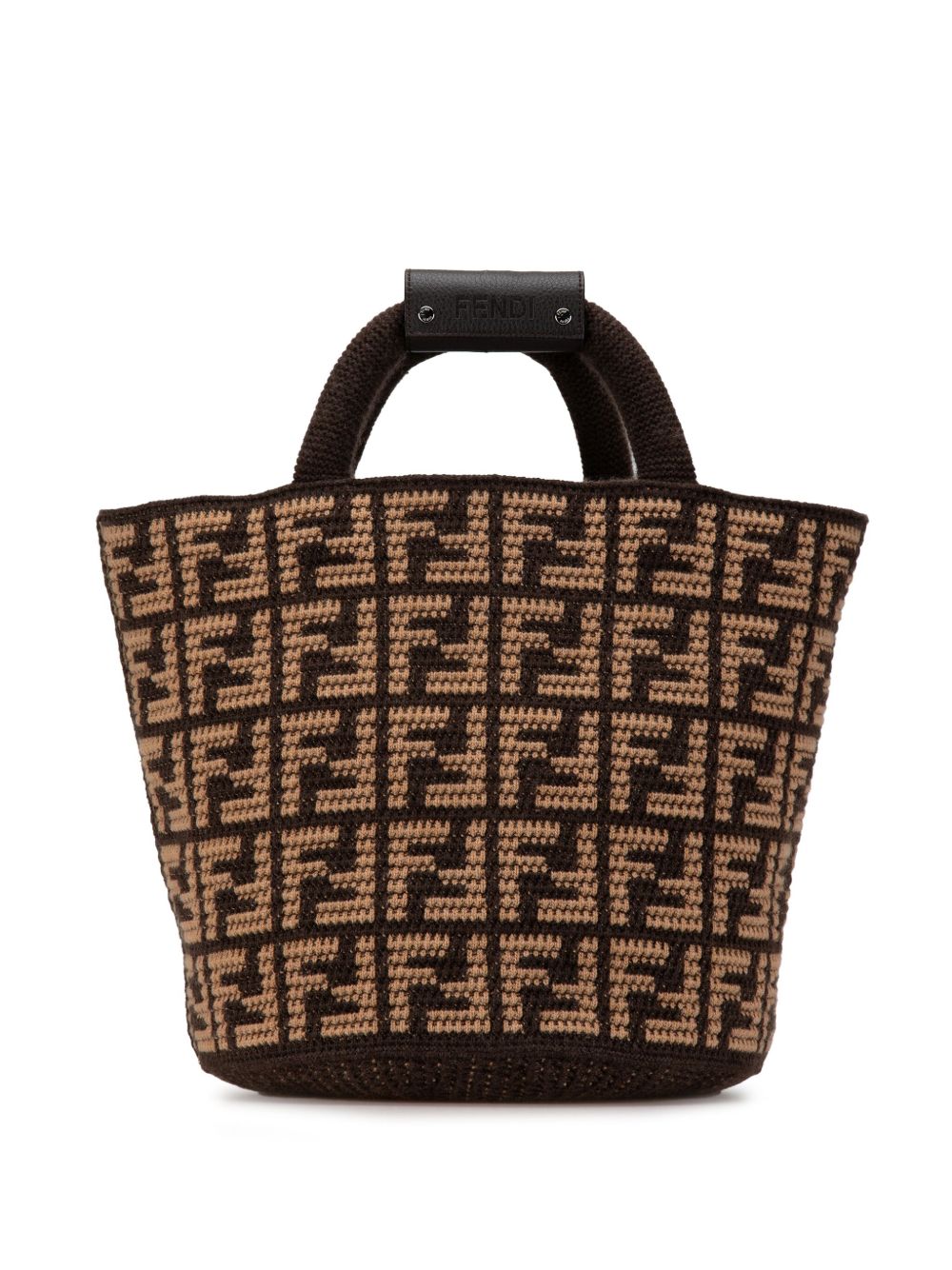 Fendi Pre-Owned Zucca Shopping 羊绒手提包（2010-2024年典藏款） - 褐色