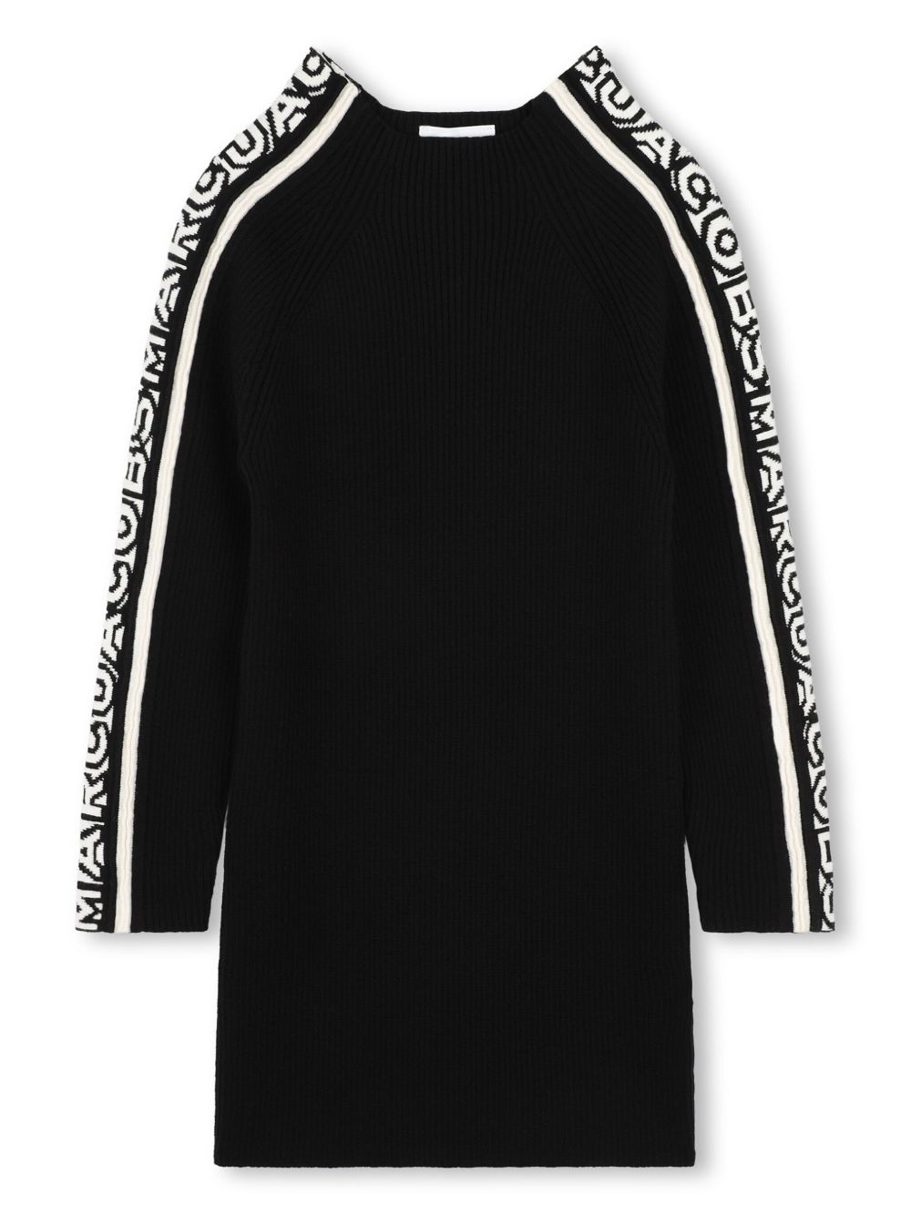 Marc Jacobs Kids logo刺绣针织连衣裙 - 黑色