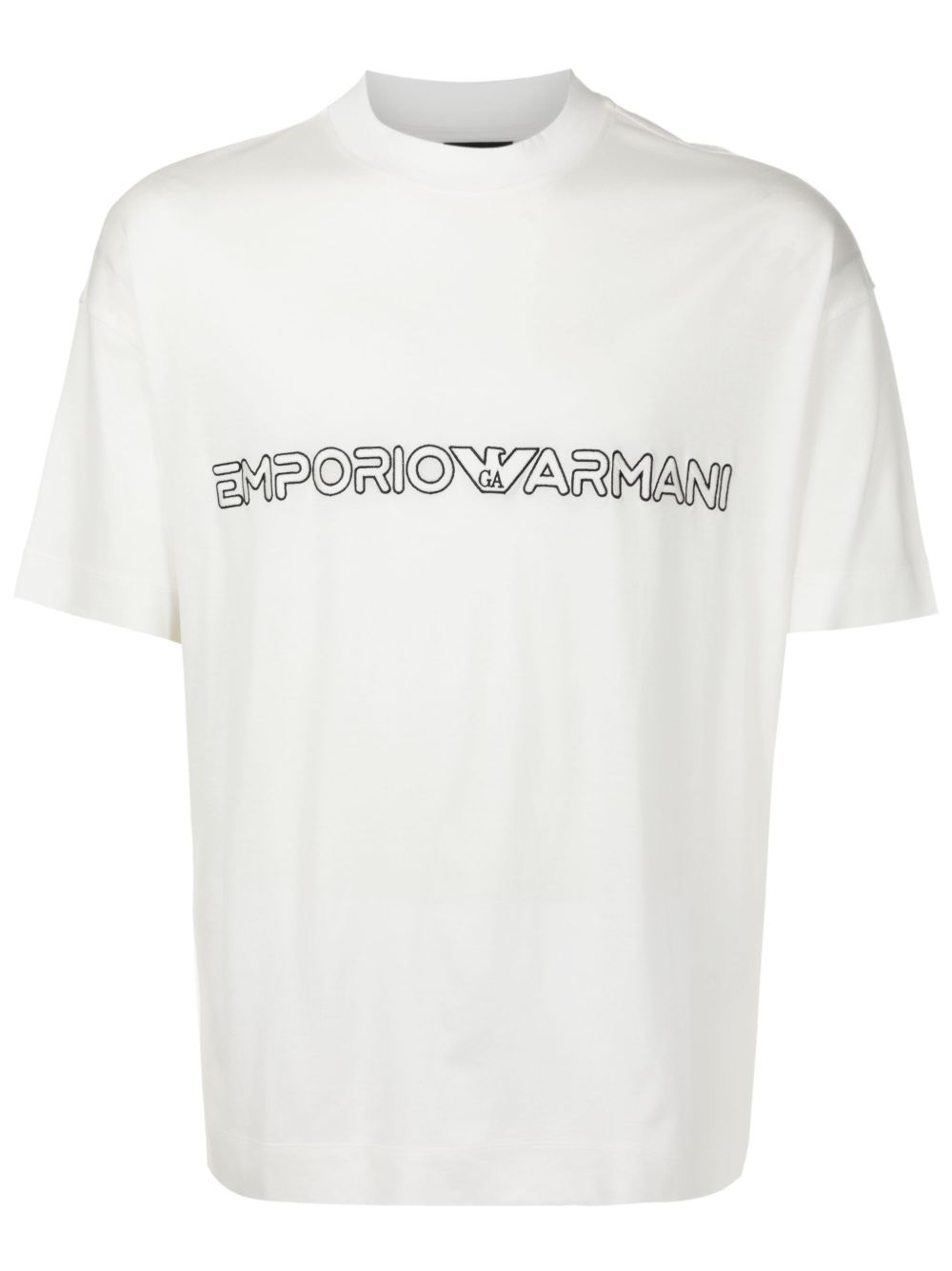 Emporio Armani logo印花短袖T恤 - 白色