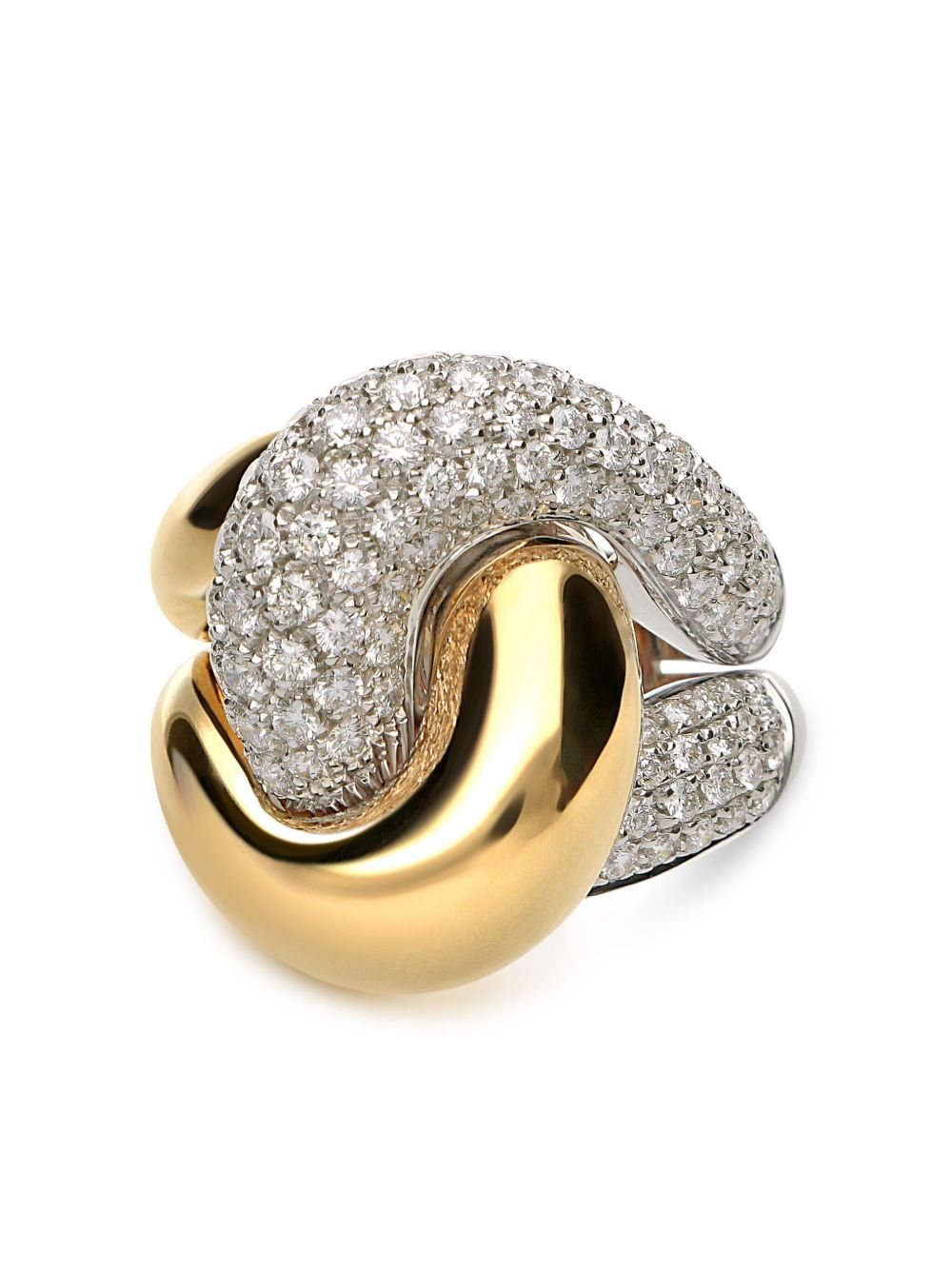 LEO PIZZO Abbraccio 18K黄金白金钻石戒指 - 金色