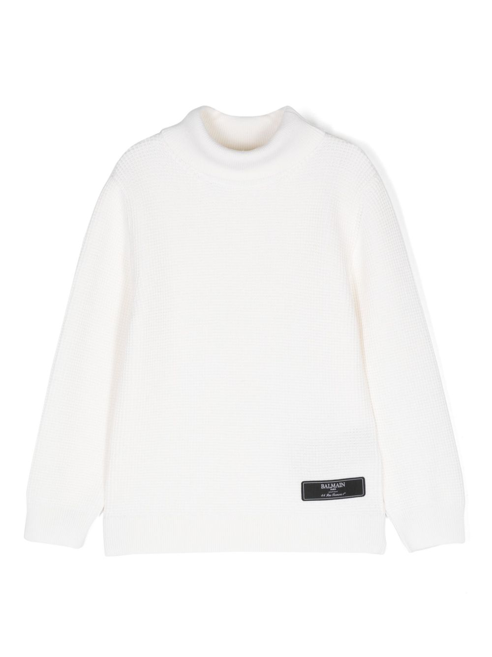 Balmain Kids logo吊牌羊毛毛衣 - 白色