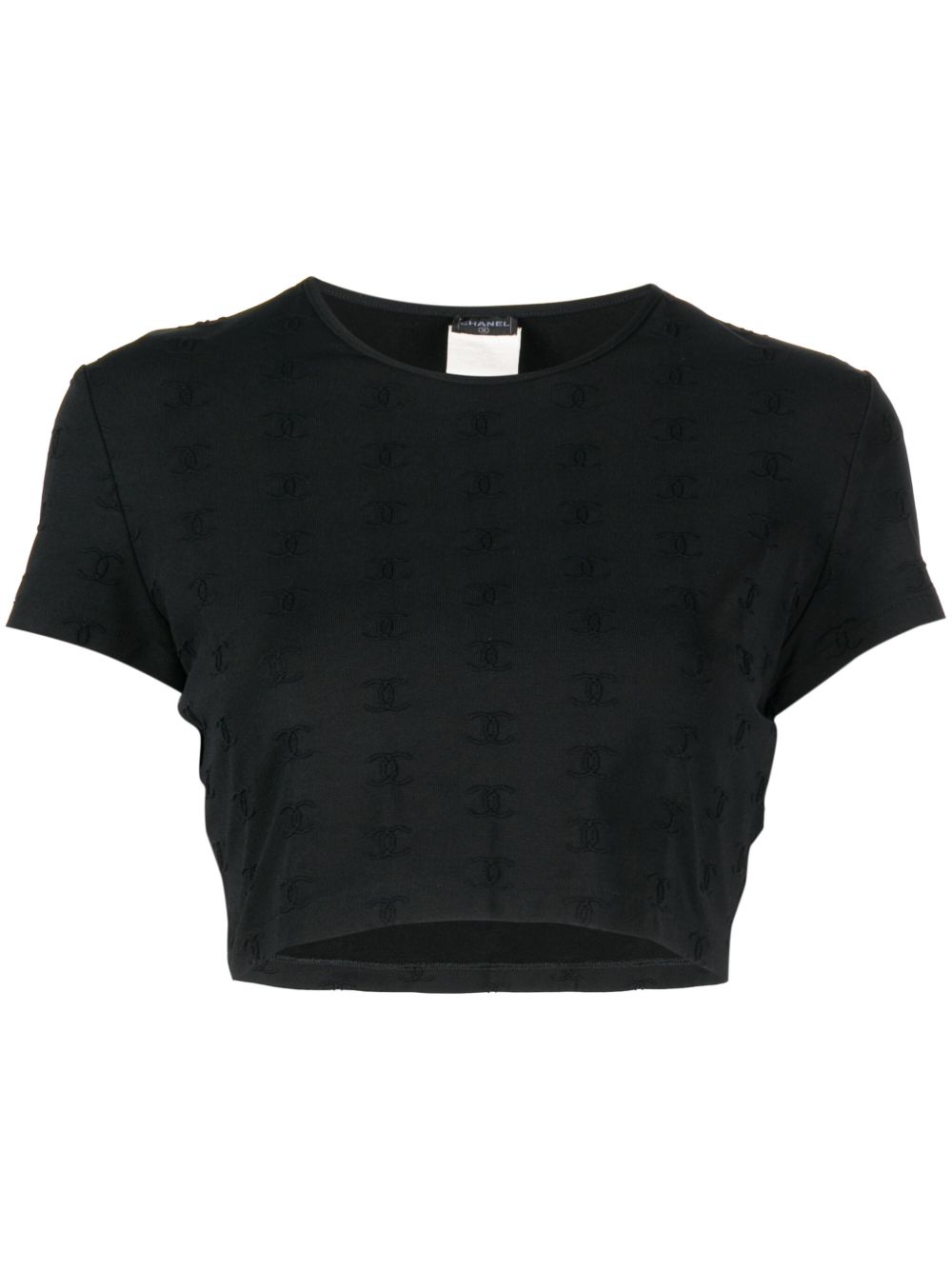 CHANEL Pre-Owned CC logo刺绣短款上衣（1997年典藏款） - 黑色