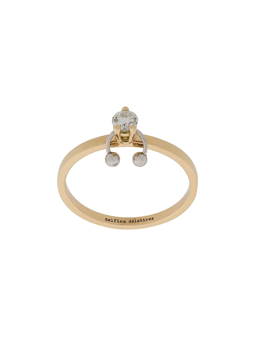 Delfina Delettrez Two In One 18k黄金与白金钻石戒指 - 金色