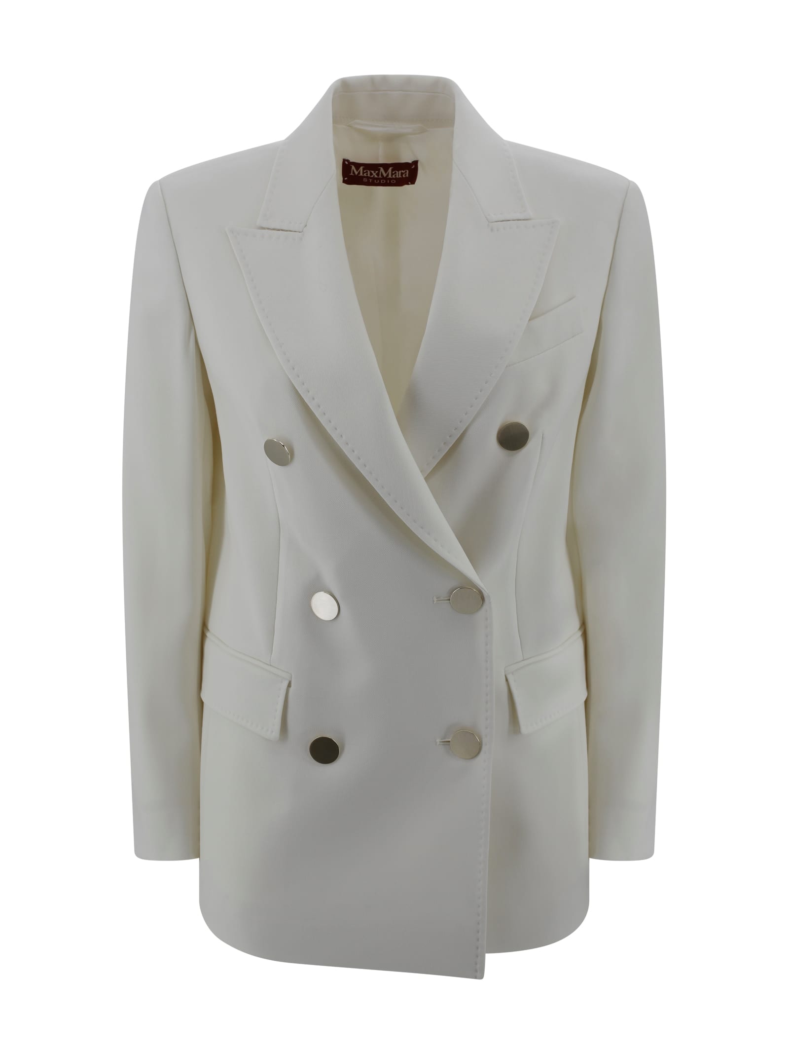 Max Mara Studio Wool Satin Crepe Blazer