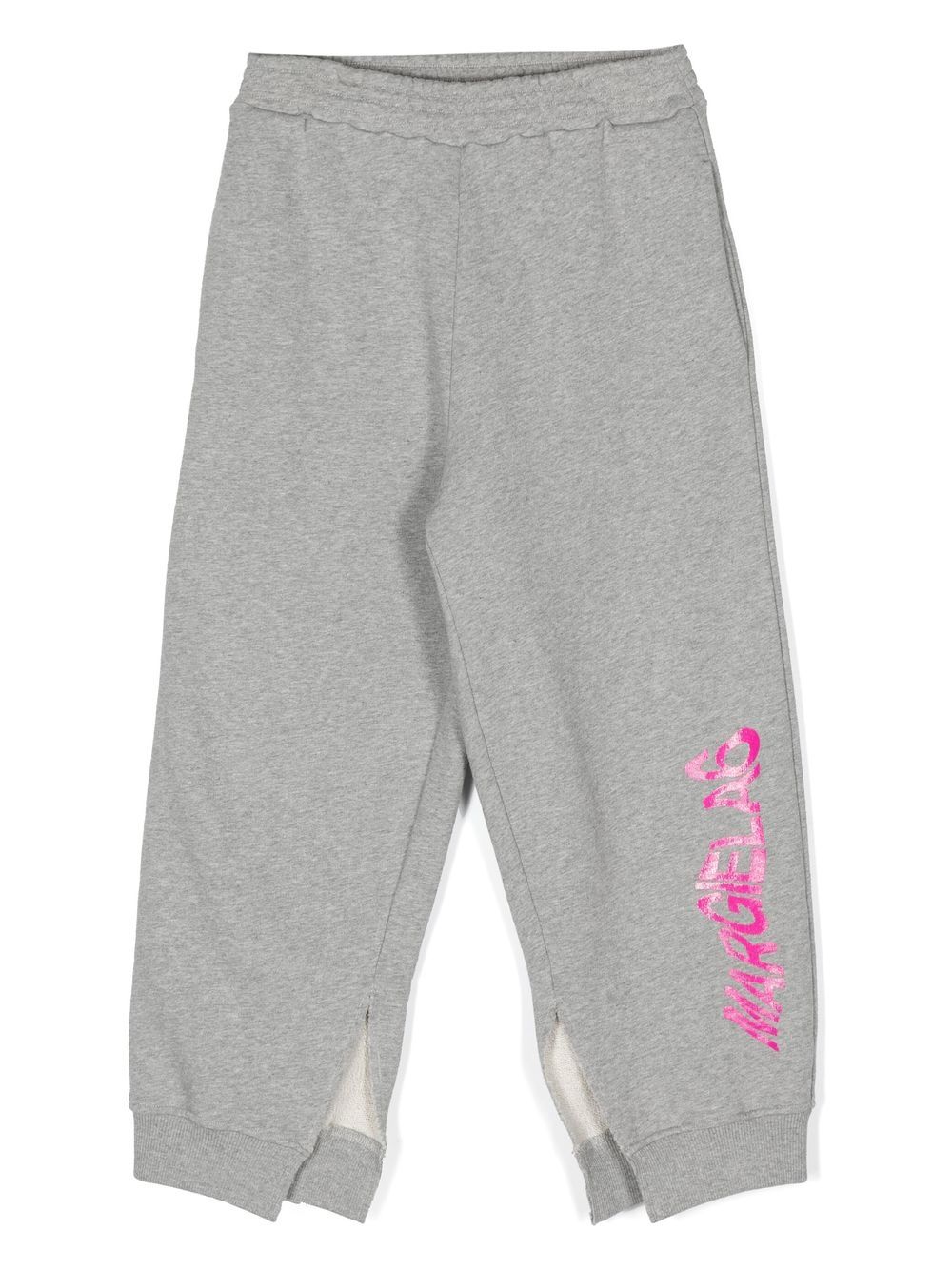 MM6 Maison Margiela Kids logo印花棉运动裤 - 灰色