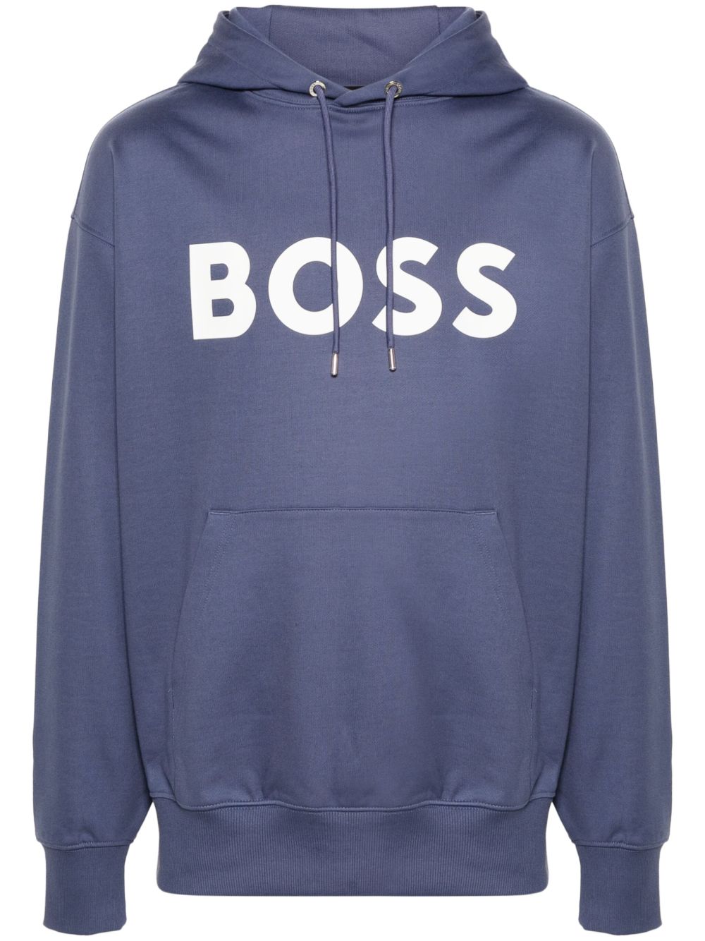BOSS logo印花连帽衫 - 蓝色