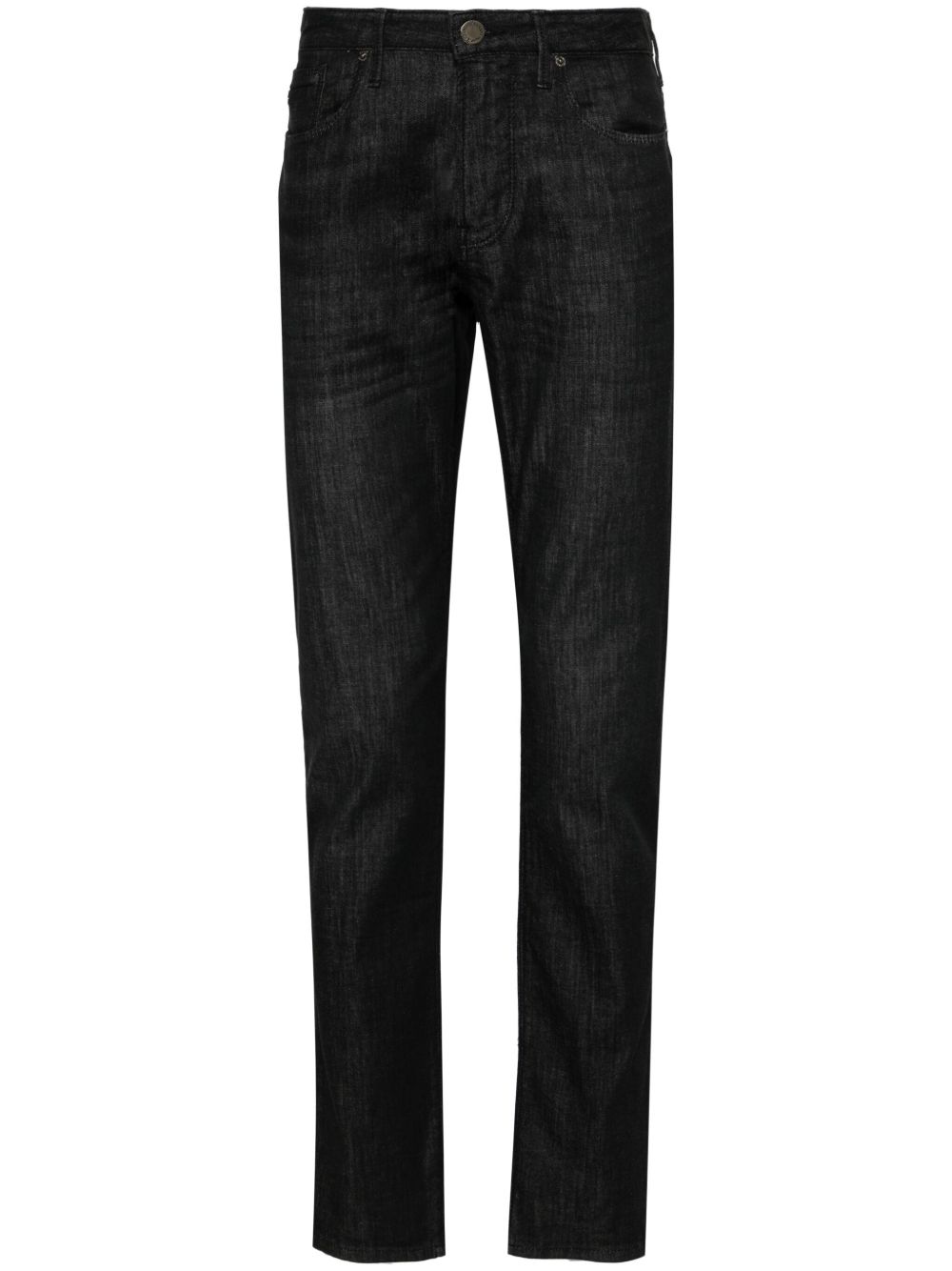 Emporio Armani 中腰修身牛仔裤 - 黑色