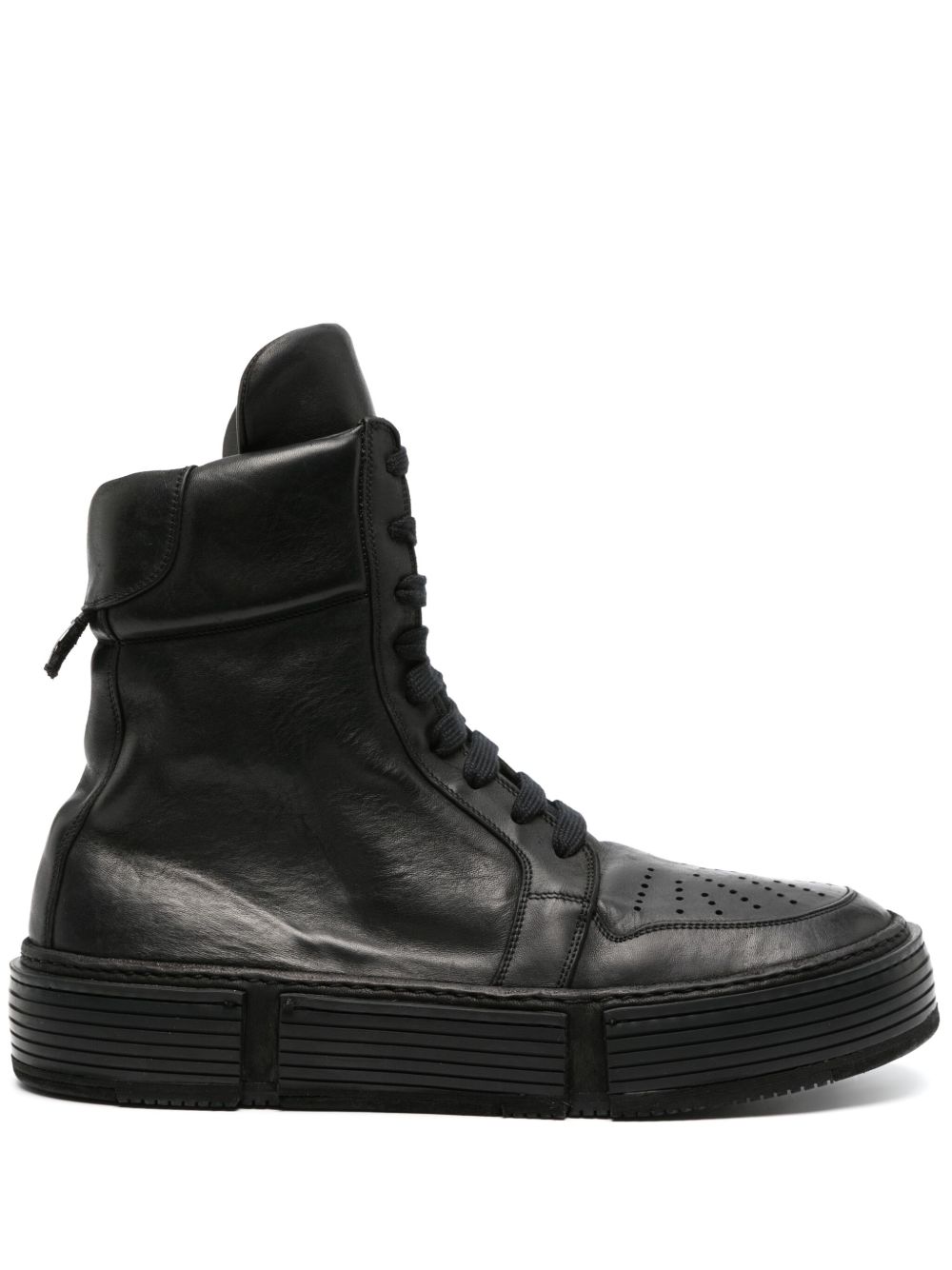 Guidi GJ06 皮质高帮运动鞋 - 黑色